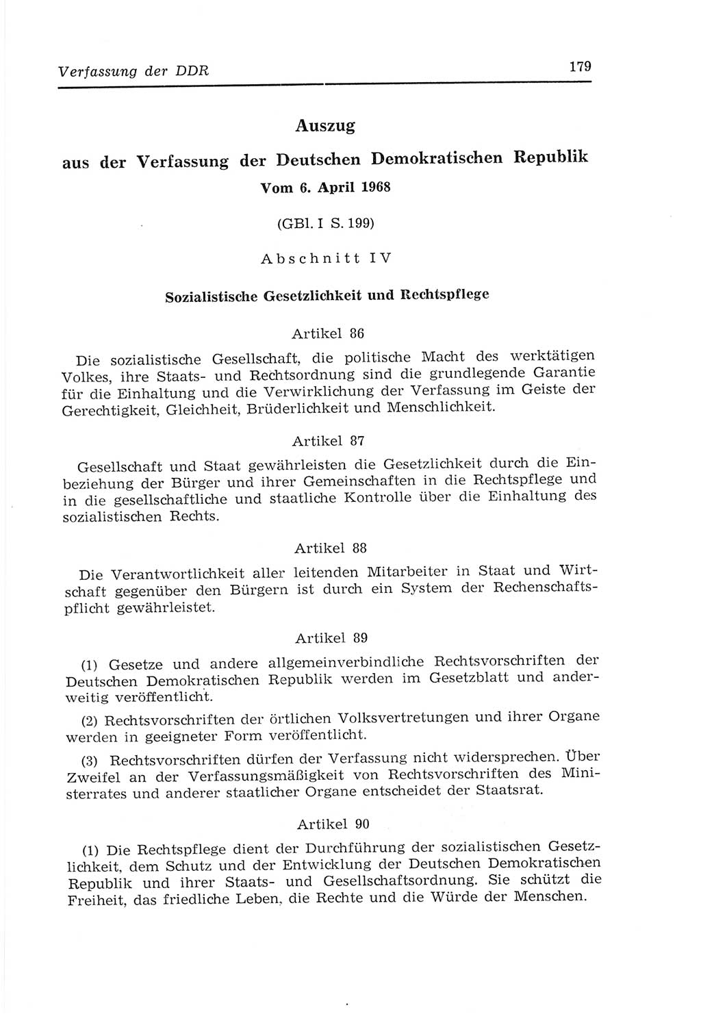 Strafvollzugs- und Wiedereingliederungsgesetz (SVWG) der Deutschen Demokratischen Republik (DDR) 1968, Seite 179 (SVWG DDR 1968, S. 179)