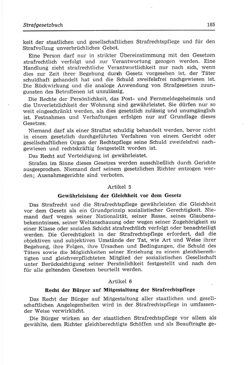 Strafvollzugs- und Wiedereingliederungsgesetz (SVWG) der Deutschen Demokratischen Republik (DDR) 1968, Seite 185 (SVWG DDR 1968, S. 185)