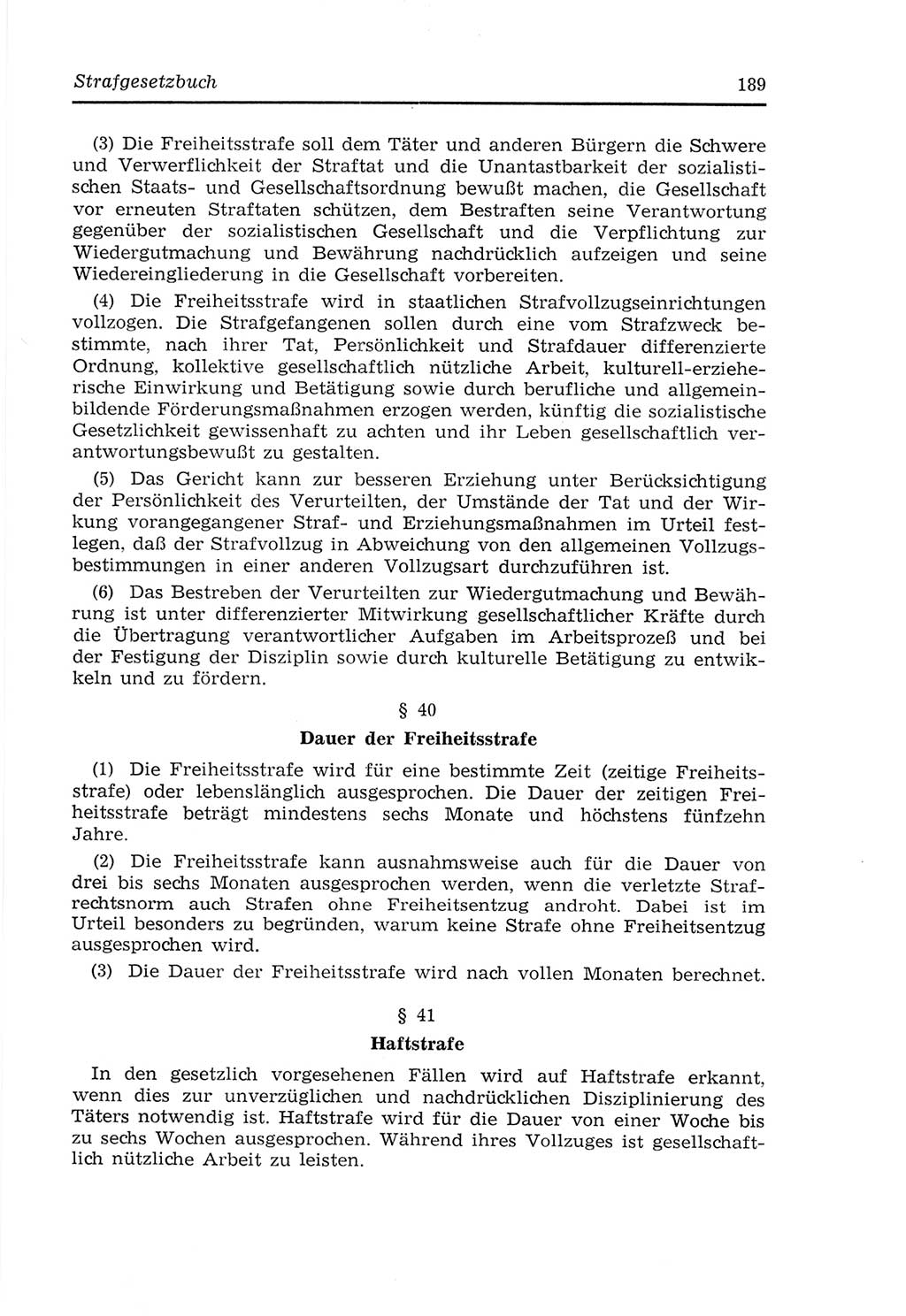 Strafvollzugs- und Wiedereingliederungsgesetz (SVWG) der Deutschen Demokratischen Republik (DDR) 1968, Seite 189 (SVWG DDR 1968, S. 189)