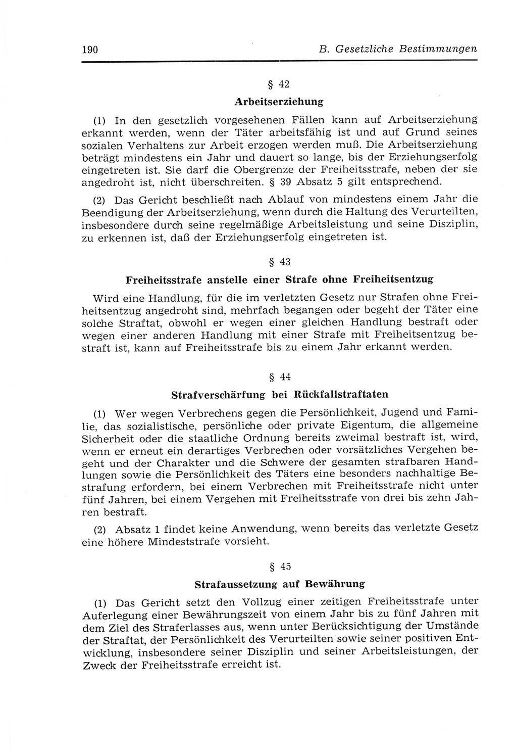 Strafvollzugs- und Wiedereingliederungsgesetz (SVWG) der Deutschen Demokratischen Republik (DDR) 1968, Seite 190 (SVWG DDR 1968, S. 190)