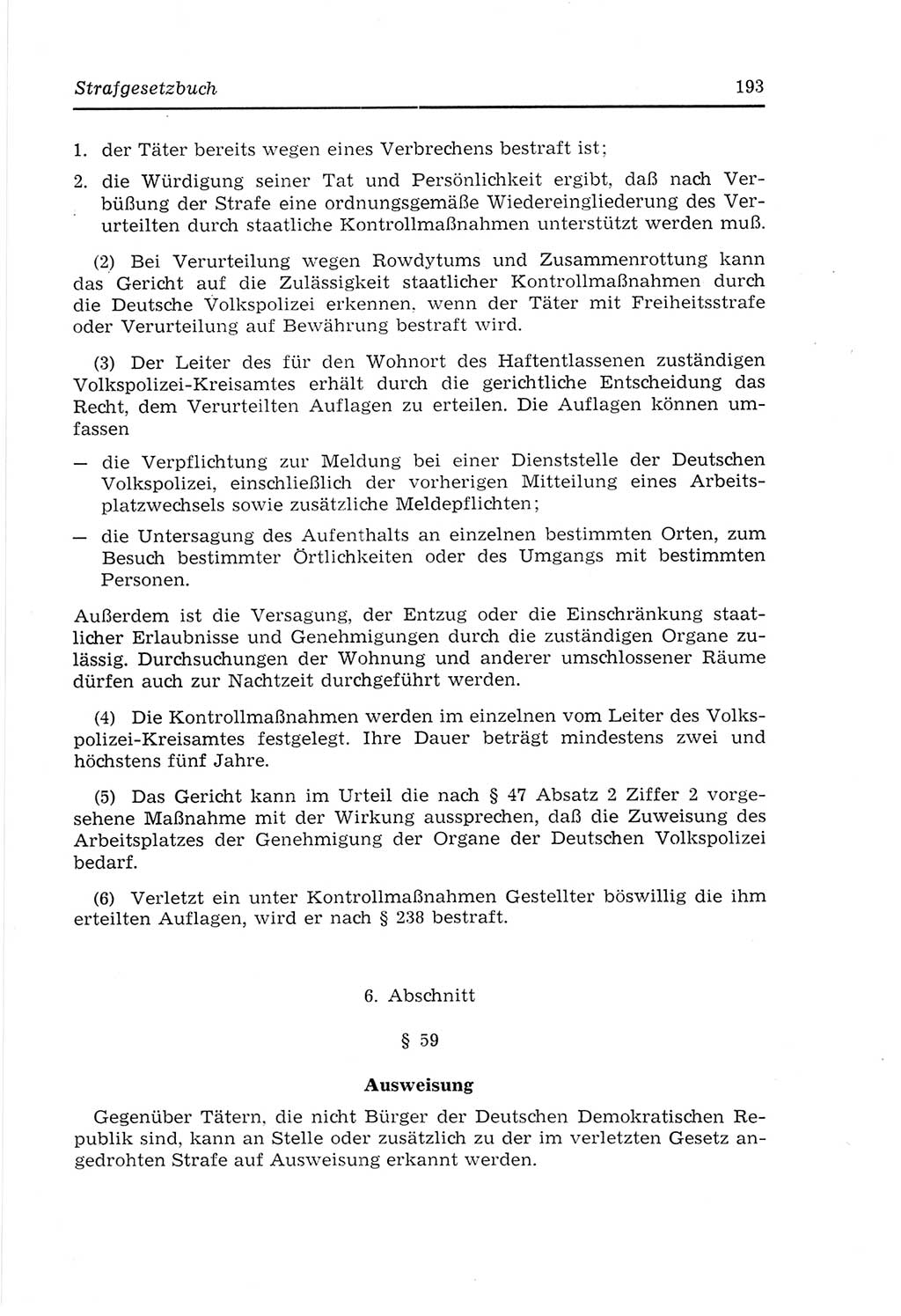 Strafvollzugs- und Wiedereingliederungsgesetz (SVWG) der Deutschen Demokratischen Republik (DDR) 1968, Seite 193 (SVWG DDR 1968, S. 193)