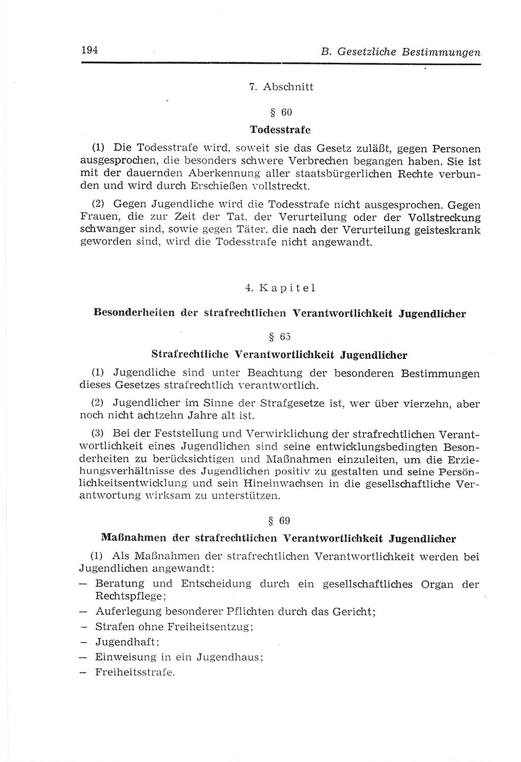 Strafvollzugs- und Wiedereingliederungsgesetz (SVWG) der Deutschen Demokratischen Republik (DDR) 1968, Seite 194 (SVWG DDR 1968, S. 194)