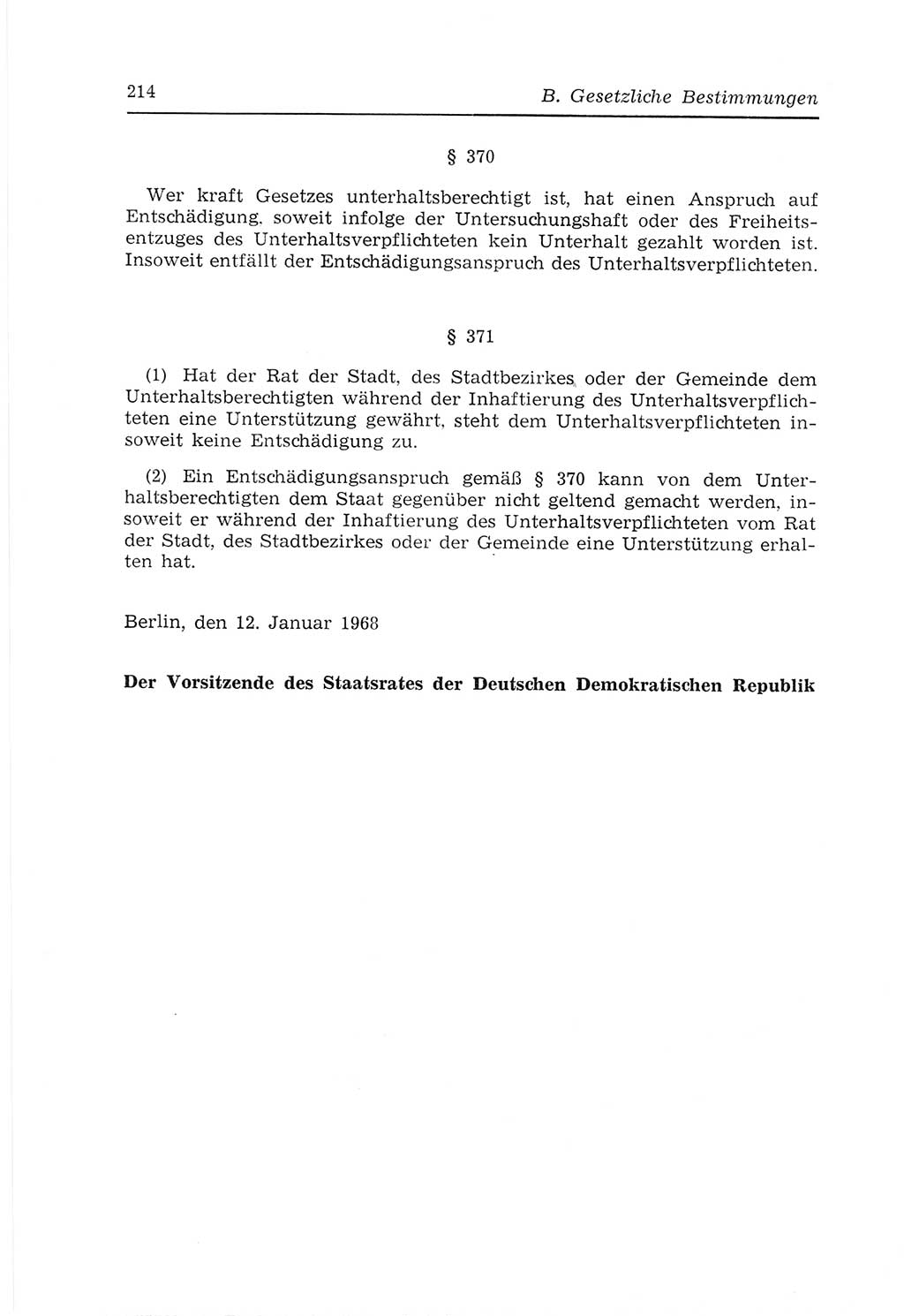 Strafvollzugs- und Wiedereingliederungsgesetz (SVWG) der Deutschen Demokratischen Republik (DDR) 1968, Seite 214 (SVWG DDR 1968, S. 214)