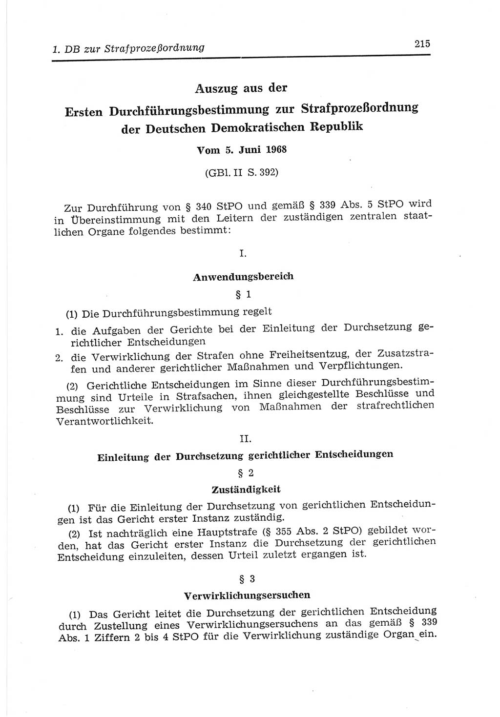 Strafvollzugs- und Wiedereingliederungsgesetz (SVWG) der Deutschen Demokratischen Republik (DDR) 1968, Seite 215 (SVWG DDR 1968, S. 215)