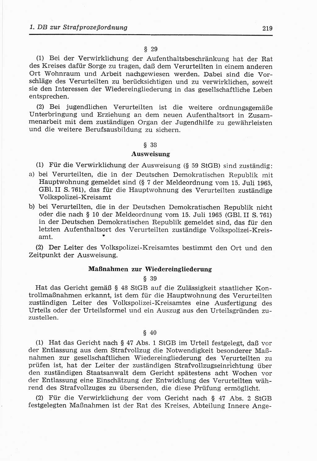 Strafvollzugs- und Wiedereingliederungsgesetz (SVWG) der Deutschen Demokratischen Republik (DDR) 1968, Seite 219 (SVWG DDR 1968, S. 219)