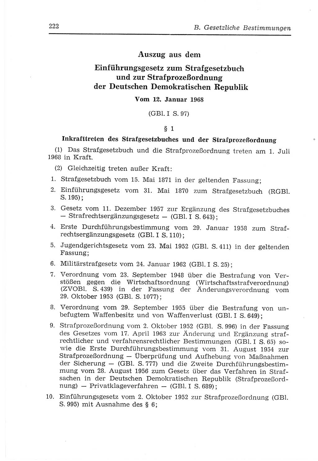 Strafvollzugs- und Wiedereingliederungsgesetz (SVWG) der Deutschen Demokratischen Republik (DDR) 1968, Seite 222 (SVWG DDR 1968, S. 222)