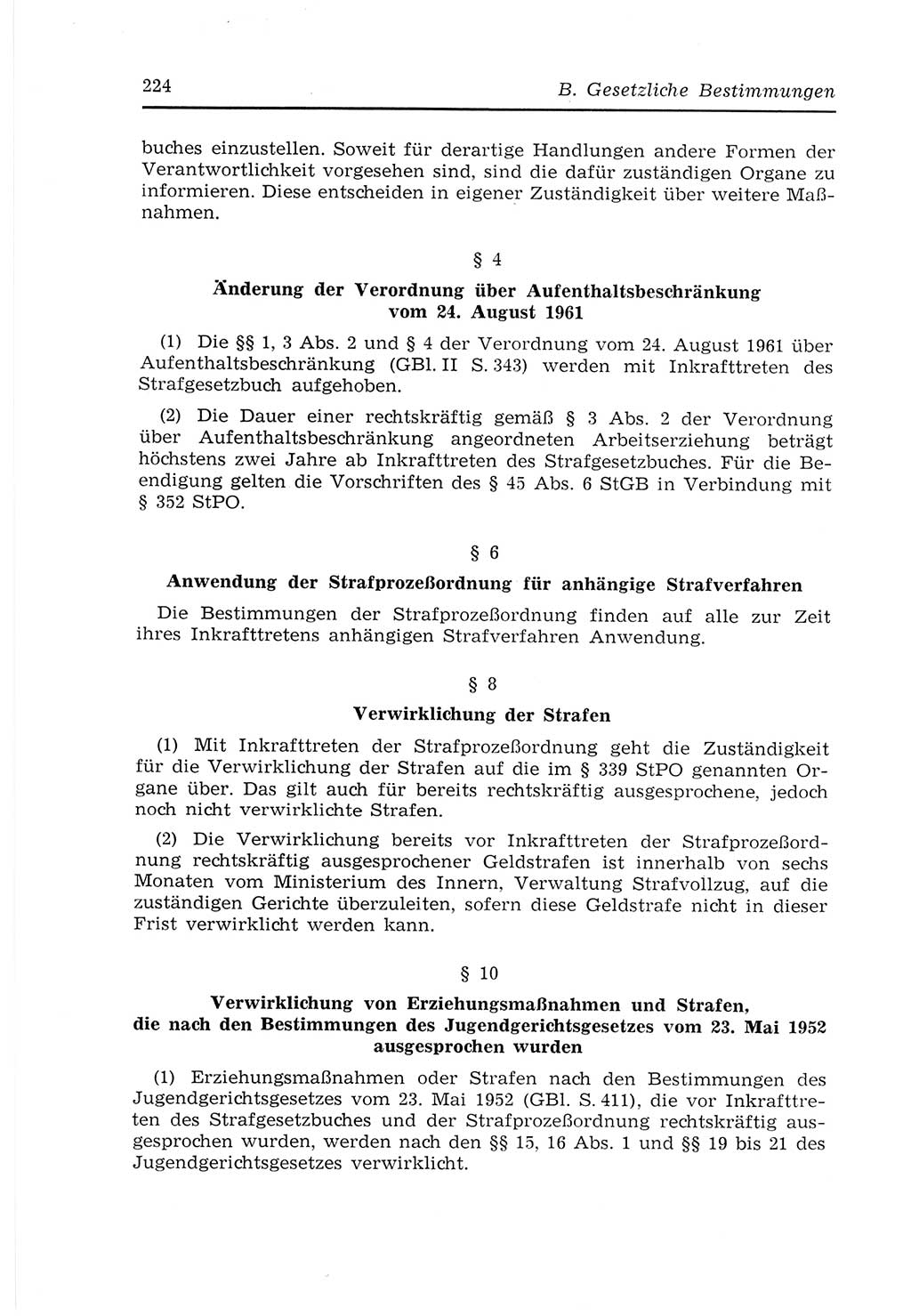 Strafvollzugs- und Wiedereingliederungsgesetz (SVWG) der Deutschen Demokratischen Republik (DDR) 1968, Seite 224 (SVWG DDR 1968, S. 224)
