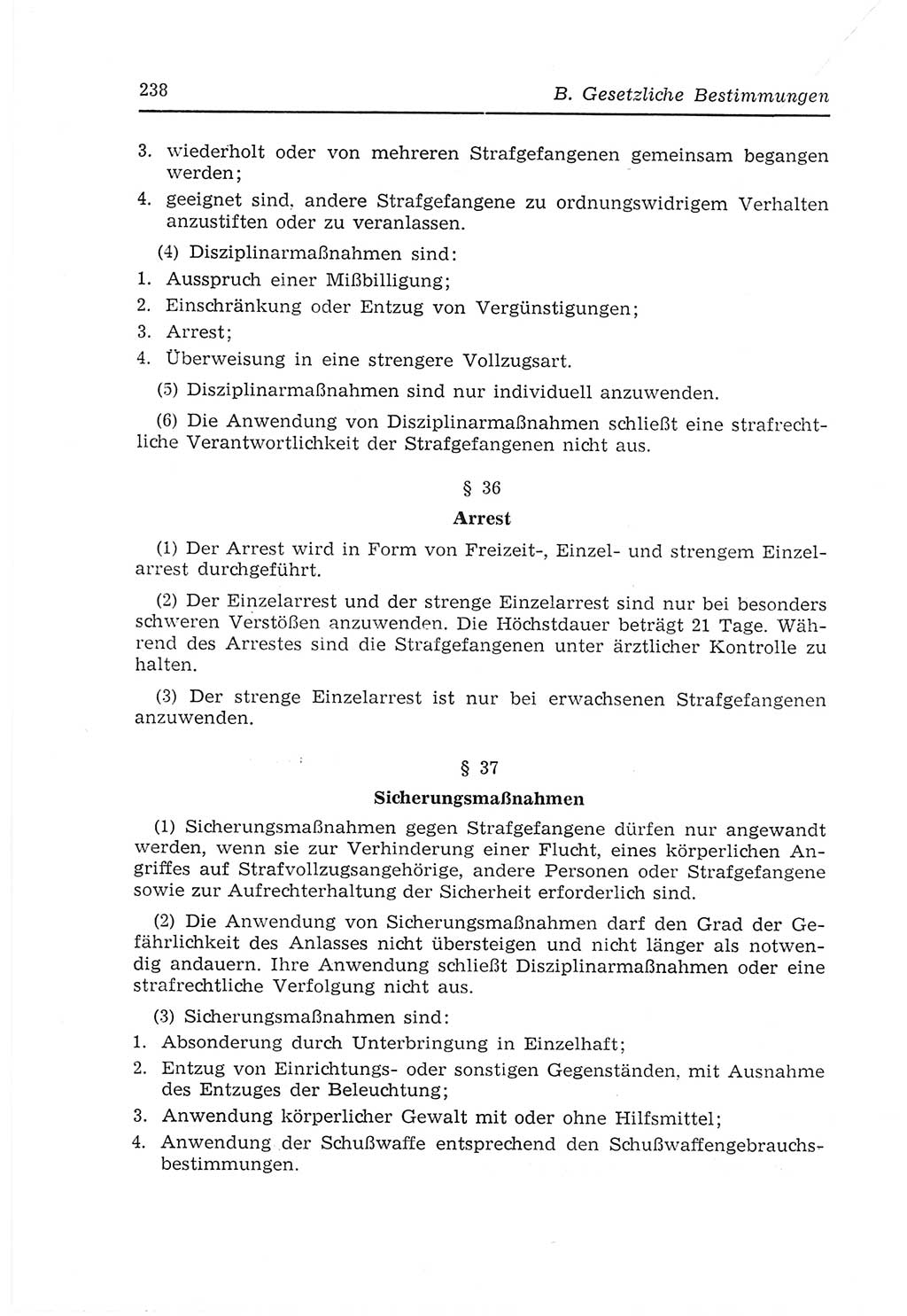 Strafvollzugs- und Wiedereingliederungsgesetz (SVWG) der Deutschen Demokratischen Republik (DDR) 1968, Seite 238 (SVWG DDR 1968, S. 238)