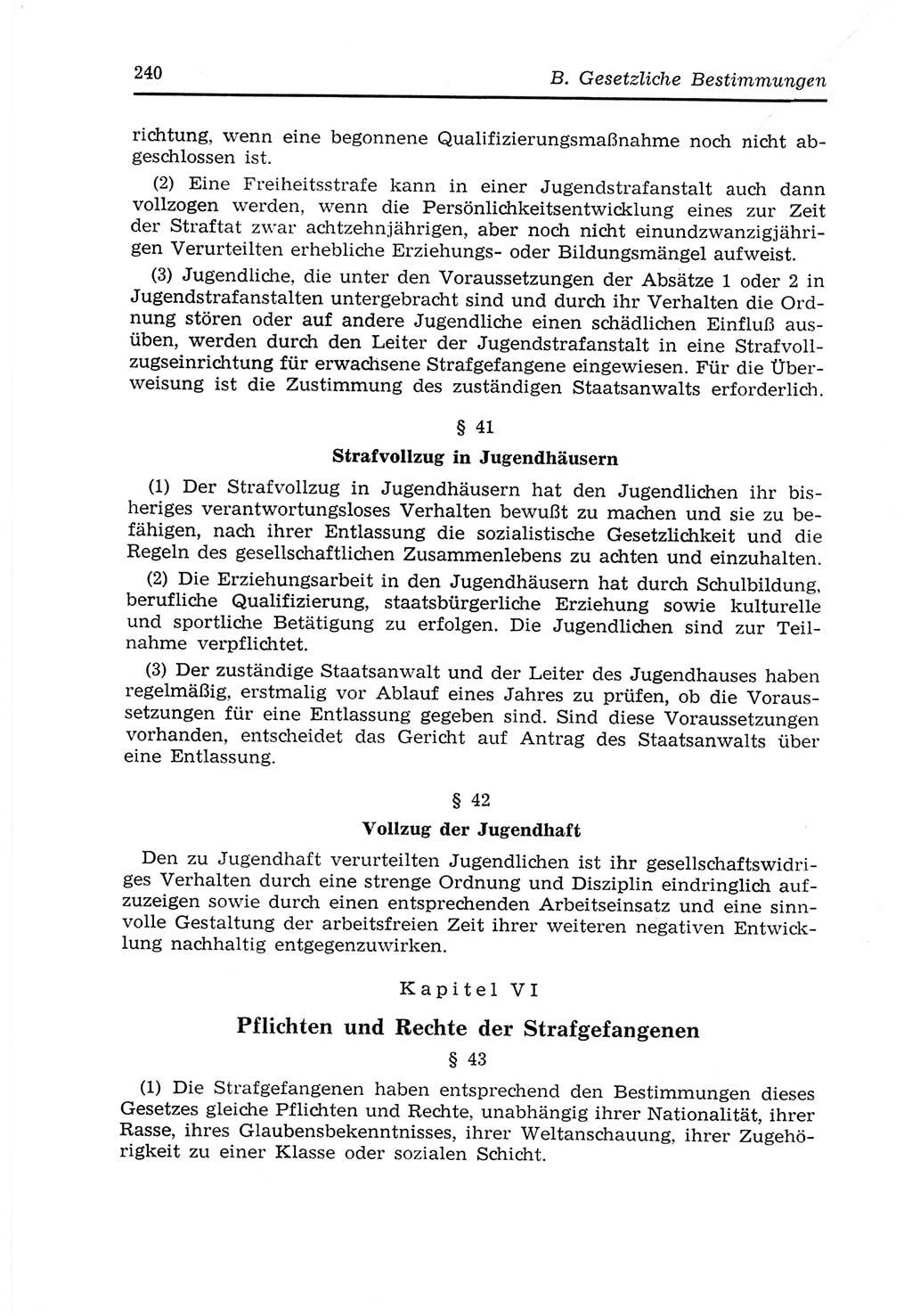 Strafvollzugs- und Wiedereingliederungsgesetz (SVWG) der Deutschen Demokratischen Republik (DDR) 1968, Seite 240 (SVWG DDR 1968, S. 240)