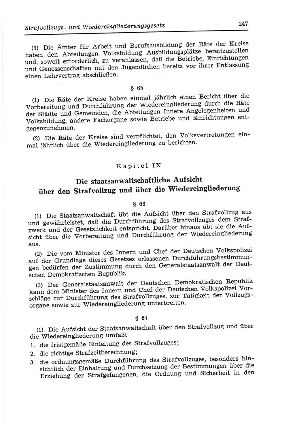 Strafvollzugs- und Wiedereingliederungsgesetz (SVWG) der Deutschen Demokratischen Republik (DDR) 1968, Seite 247 (SVWG DDR 1968, S. 247)