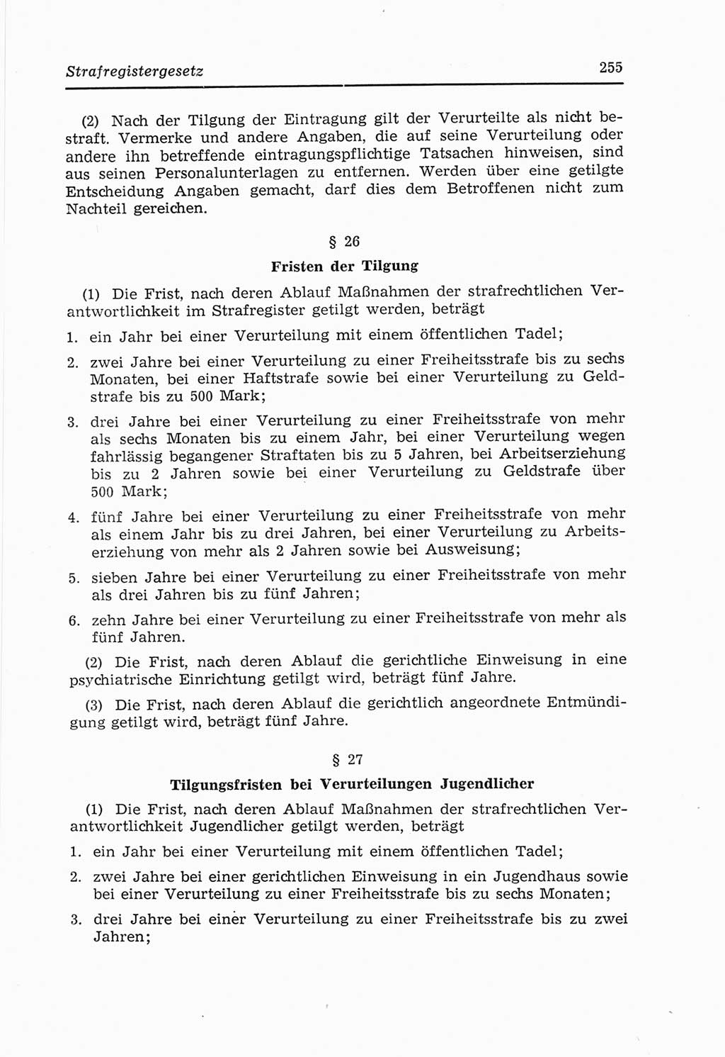 Strafvollzugs- und Wiedereingliederungsgesetz (SVWG) der Deutschen Demokratischen Republik (DDR) 1968, Seite 255 (SVWG DDR 1968, S. 255)