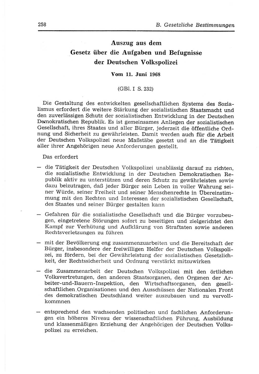 Strafvollzugs- und Wiedereingliederungsgesetz (SVWG) der Deutschen Demokratischen Republik (DDR) 1968, Seite 258 (SVWG DDR 1968, S. 258)
