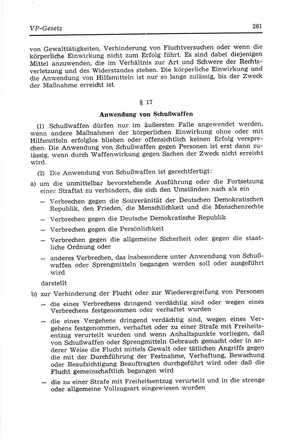 Strafvollzugs- und Wiedereingliederungsgesetz (SVWG) der Deutschen Demokratischen Republik (DDR) 1968, Seite 261 (SVWG DDR 1968, S. 261)