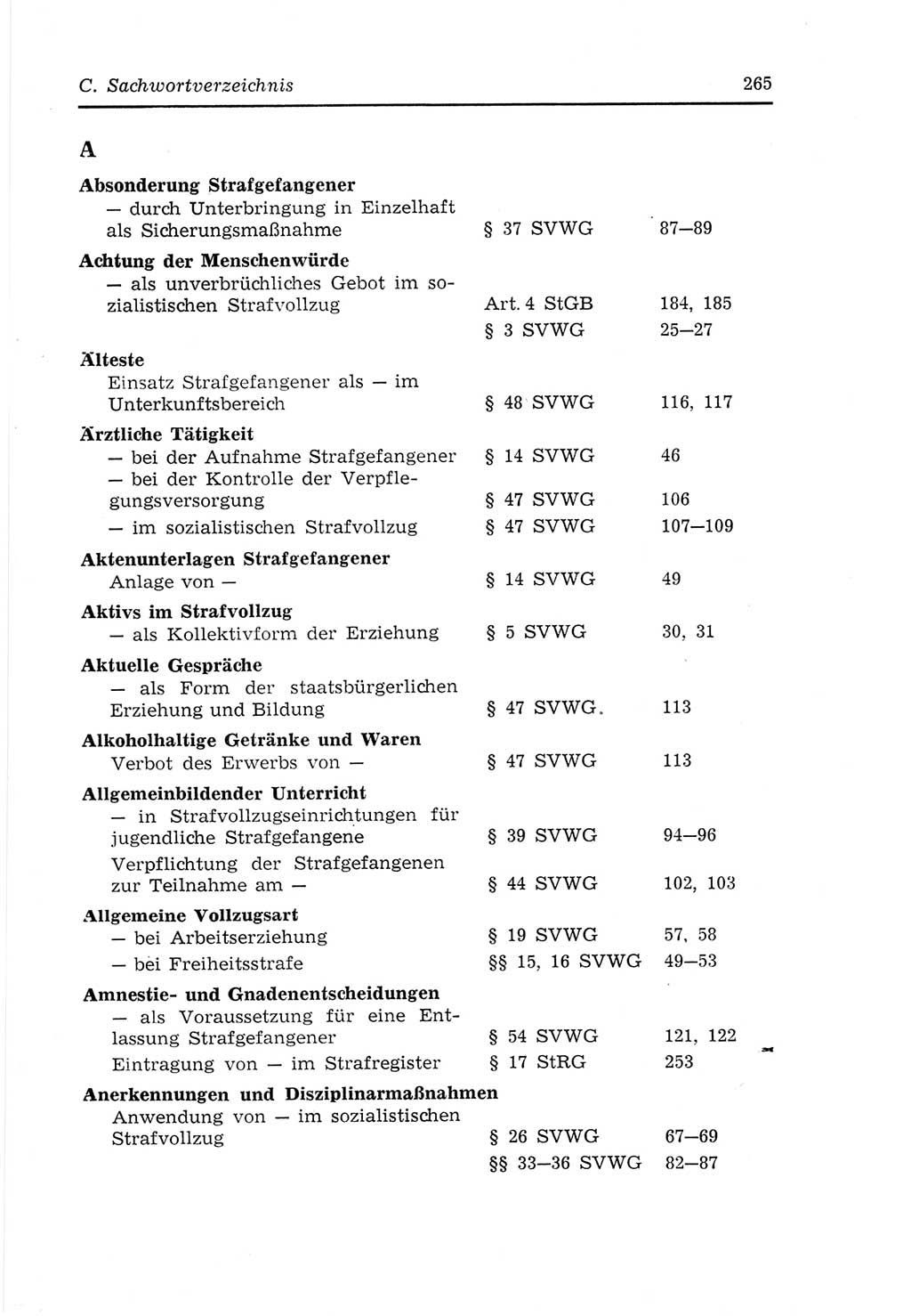 Strafvollzugs- und Wiedereingliederungsgesetz (SVWG) der Deutschen Demokratischen Republik (DDR) 1968, Seite 265 (SVWG DDR 1968, S. 265)