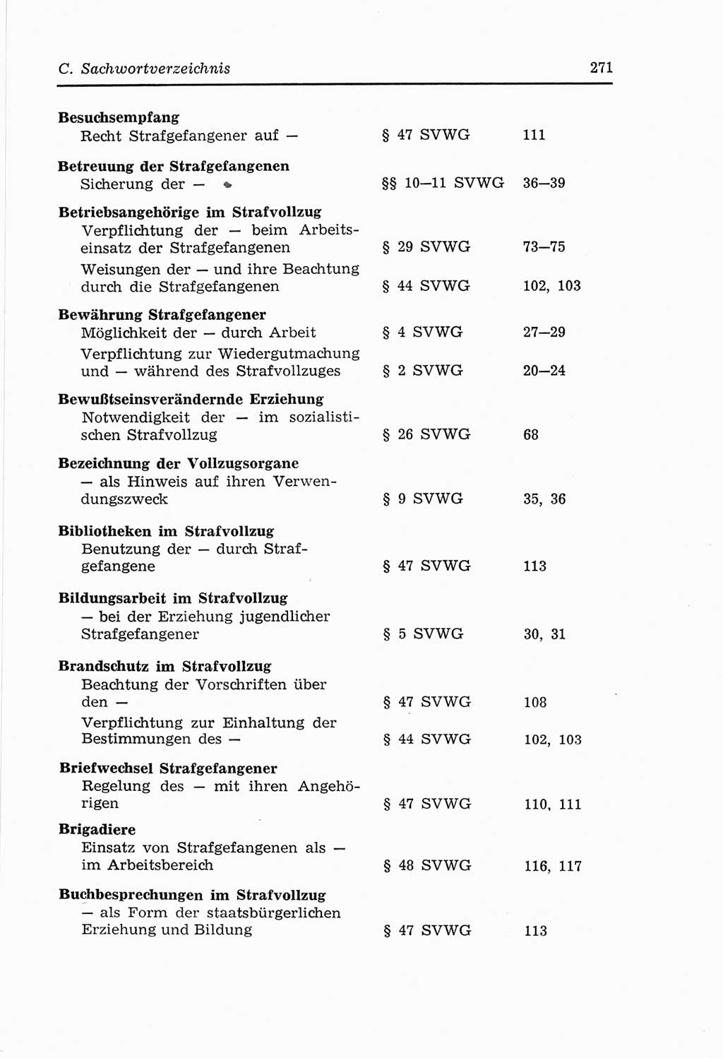 Strafvollzugs- und Wiedereingliederungsgesetz (SVWG) der Deutschen Demokratischen Republik (DDR) 1968, Seite 271 (SVWG DDR 1968, S. 271)