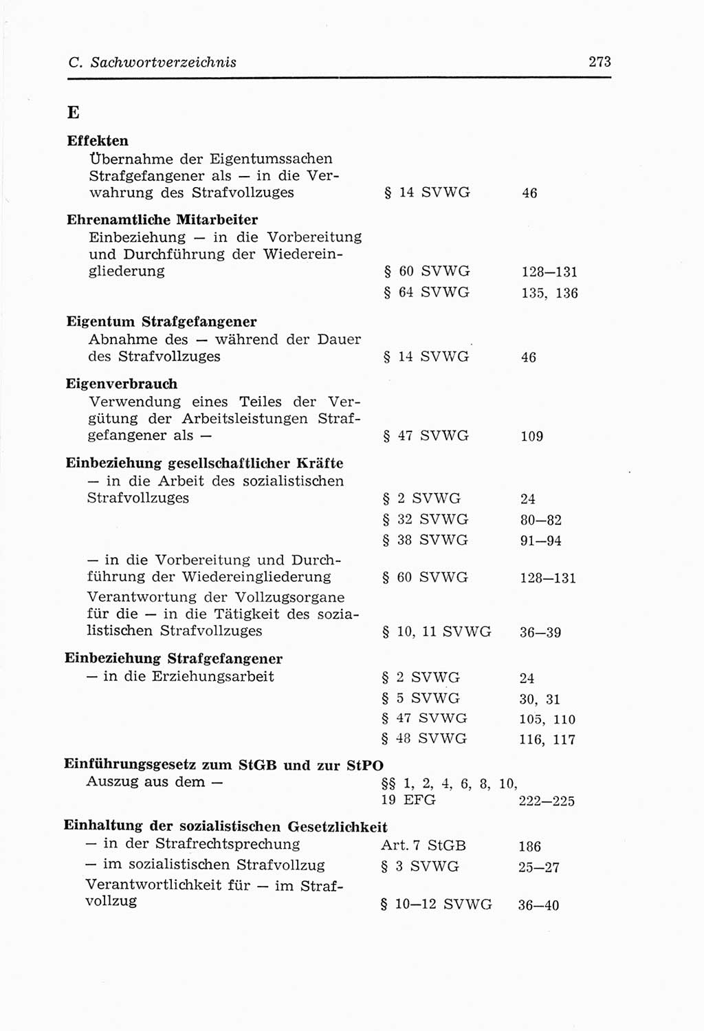 Strafvollzugs- und Wiedereingliederungsgesetz (SVWG) der Deutschen Demokratischen Republik (DDR) 1968, Seite 273 (SVWG DDR 1968, S. 273)