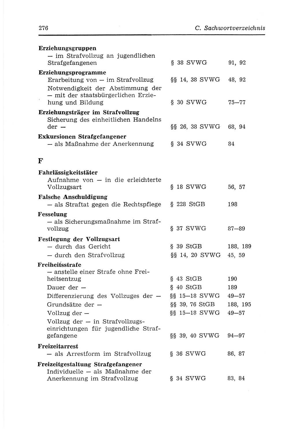 Strafvollzugs- und Wiedereingliederungsgesetz (SVWG) der Deutschen Demokratischen Republik (DDR) 1968, Seite 276 (SVWG DDR 1968, S. 276)