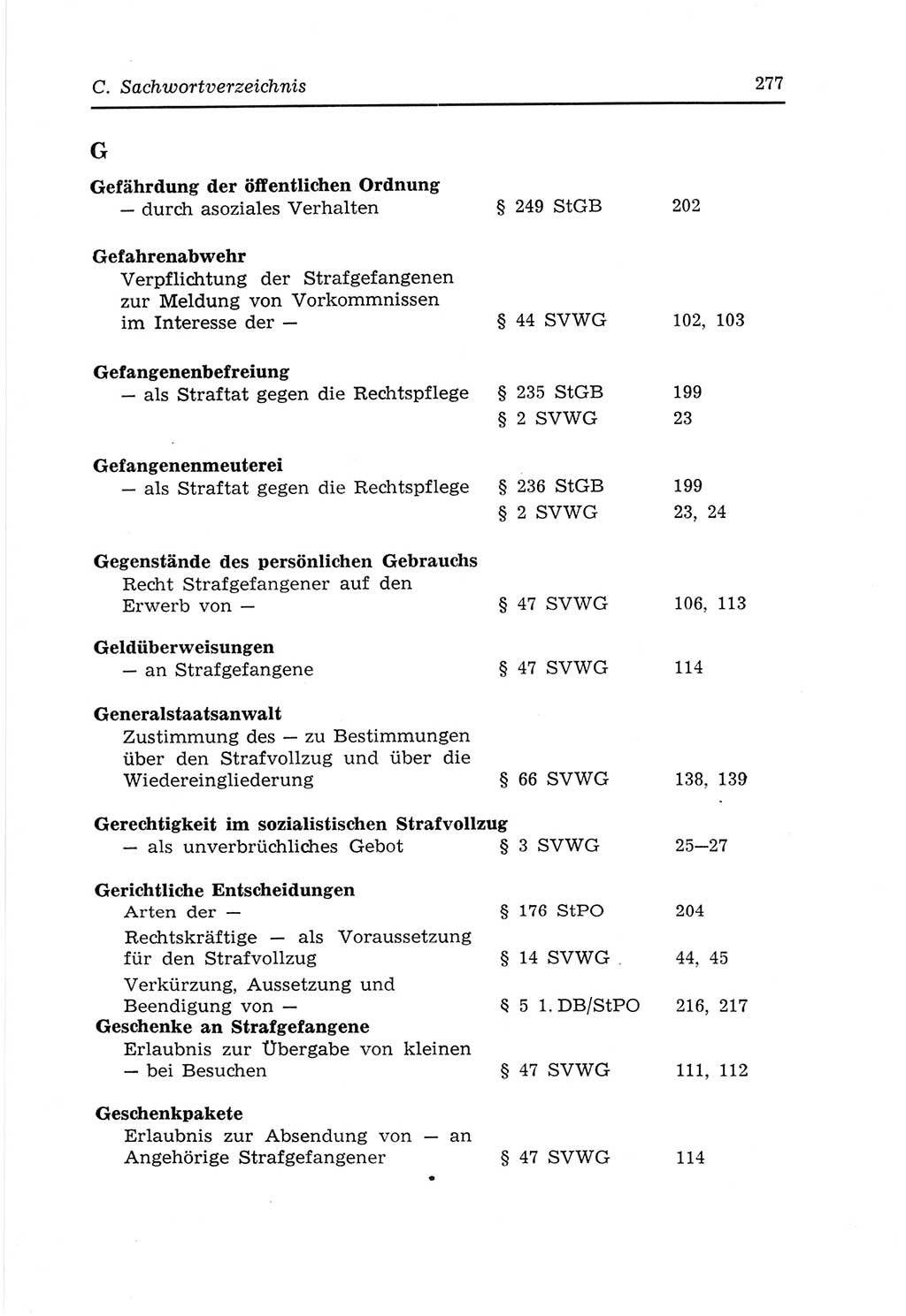 Strafvollzugs- und Wiedereingliederungsgesetz (SVWG) der Deutschen Demokratischen Republik (DDR) 1968, Seite 277 (SVWG DDR 1968, S. 277)