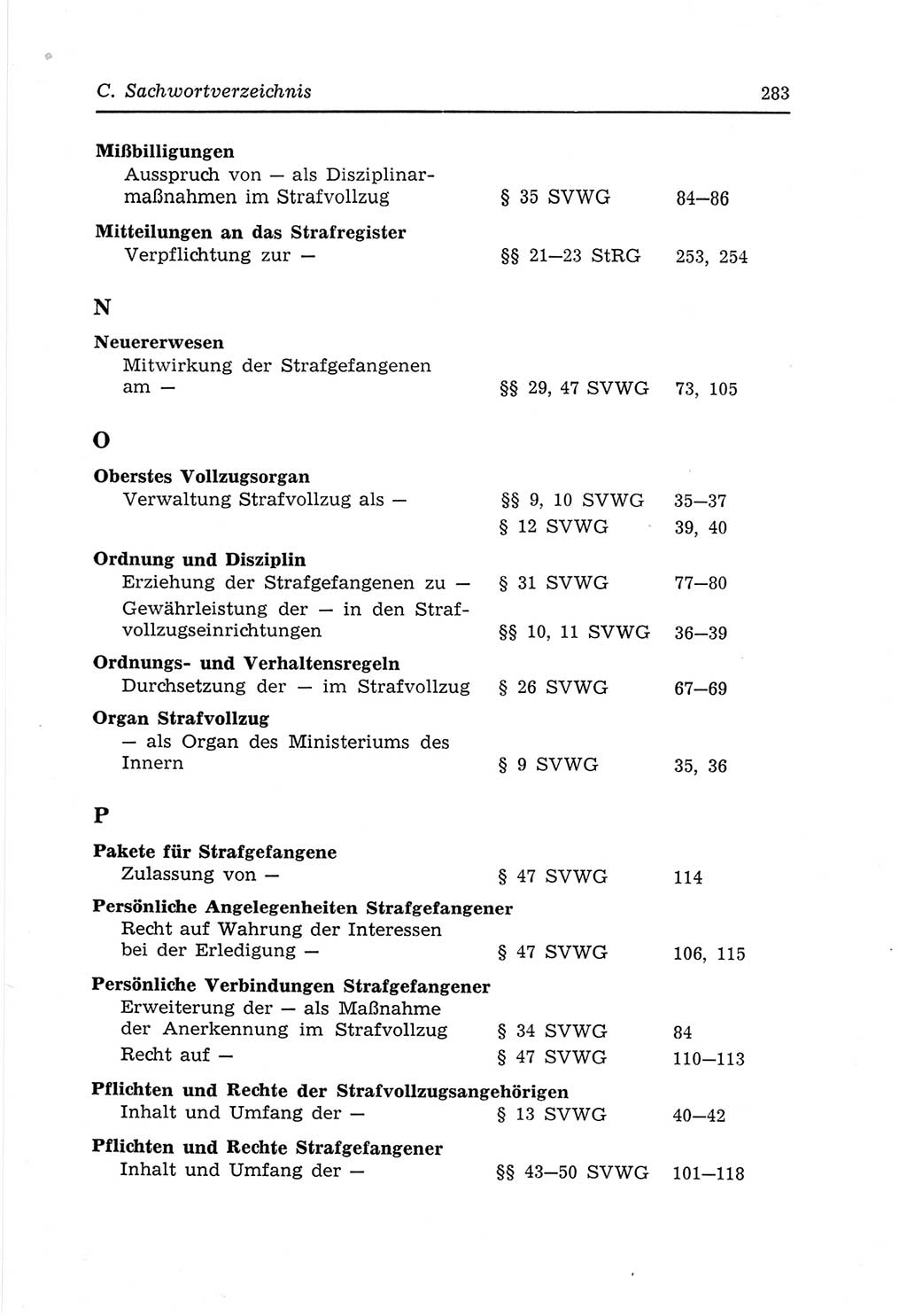 Strafvollzugs- und Wiedereingliederungsgesetz (SVWG) der Deutschen Demokratischen Republik (DDR) 1968, Seite 283 (SVWG DDR 1968, S. 283)