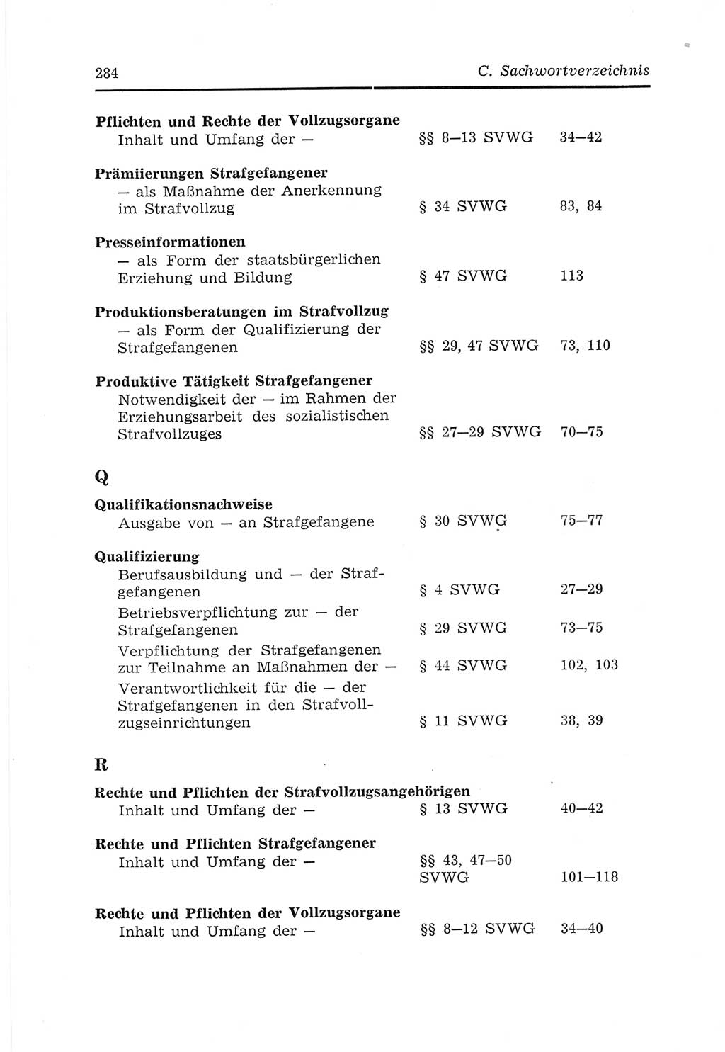 Strafvollzugs- und Wiedereingliederungsgesetz (SVWG) der Deutschen Demokratischen Republik (DDR) 1968, Seite 284 (SVWG DDR 1968, S. 284)