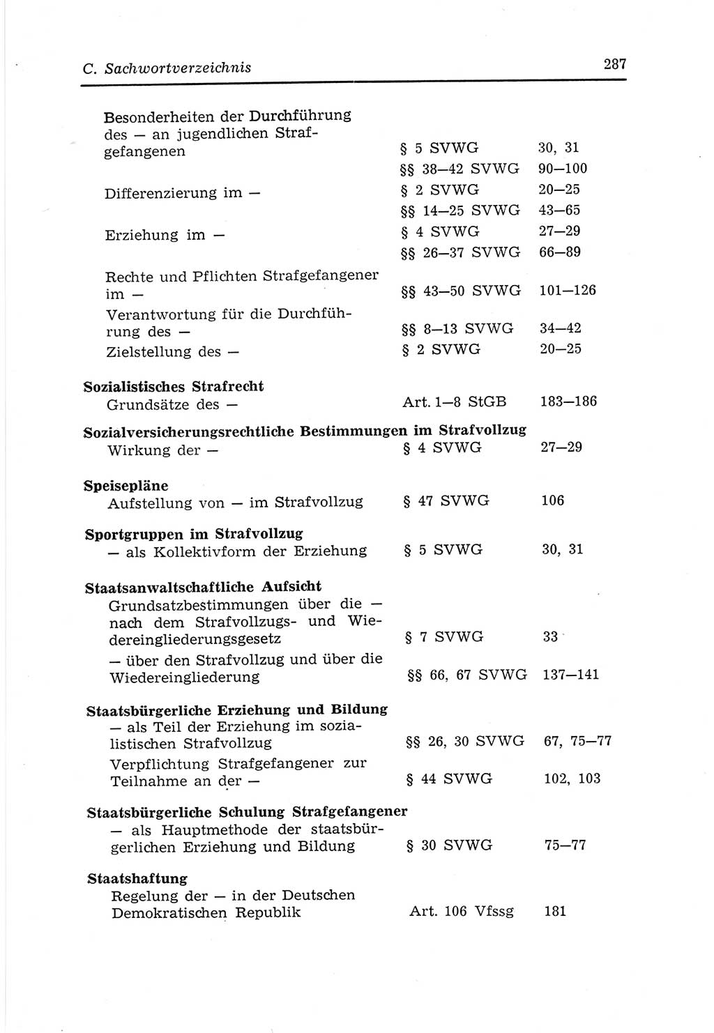 Strafvollzugs- und Wiedereingliederungsgesetz (SVWG) der Deutschen Demokratischen Republik (DDR) 1968, Seite 287 (SVWG DDR 1968, S. 287)