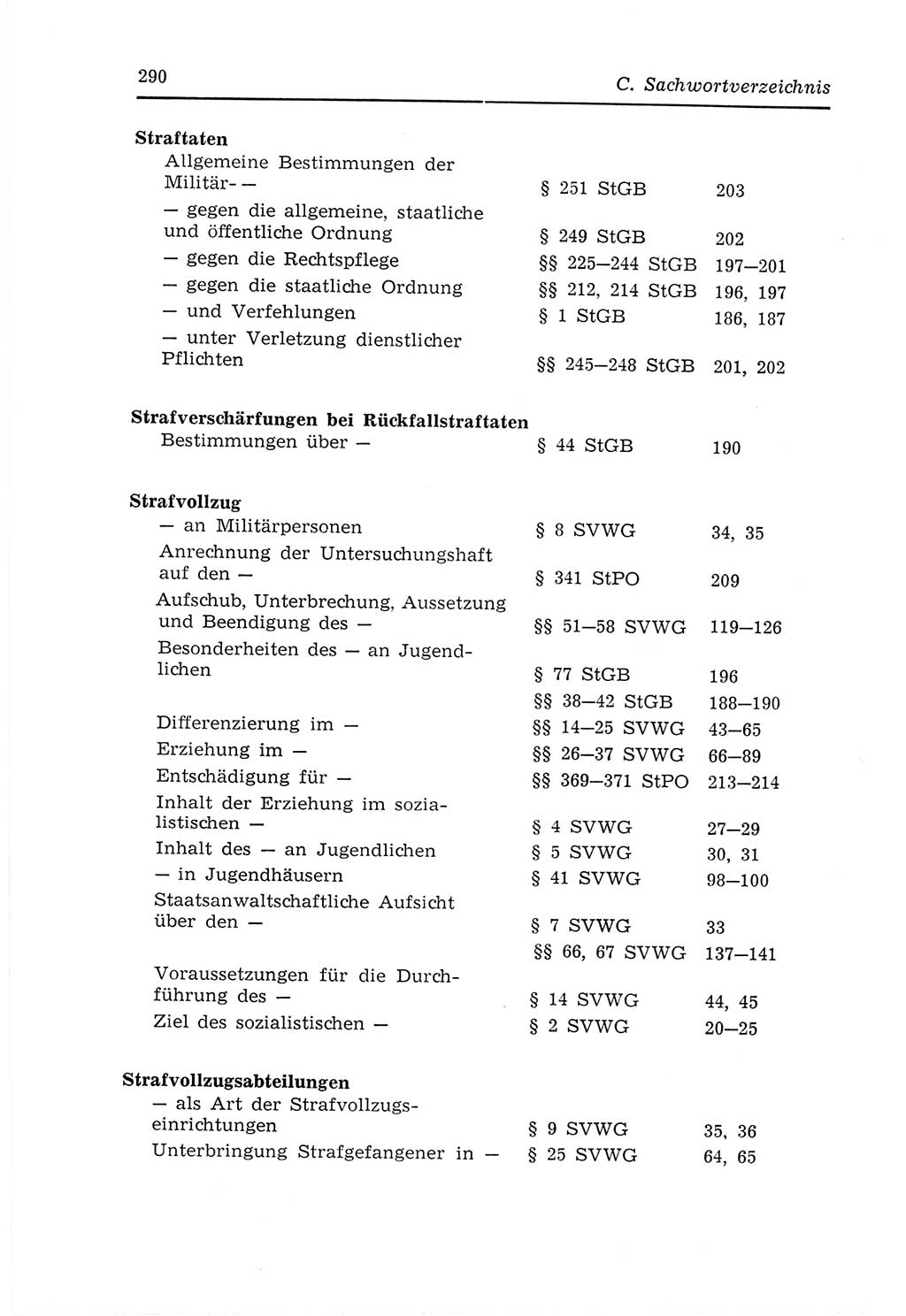 Strafvollzugs- und Wiedereingliederungsgesetz (SVWG) der Deutschen Demokratischen Republik (DDR) 1968, Seite 290 (SVWG DDR 1968, S. 290)