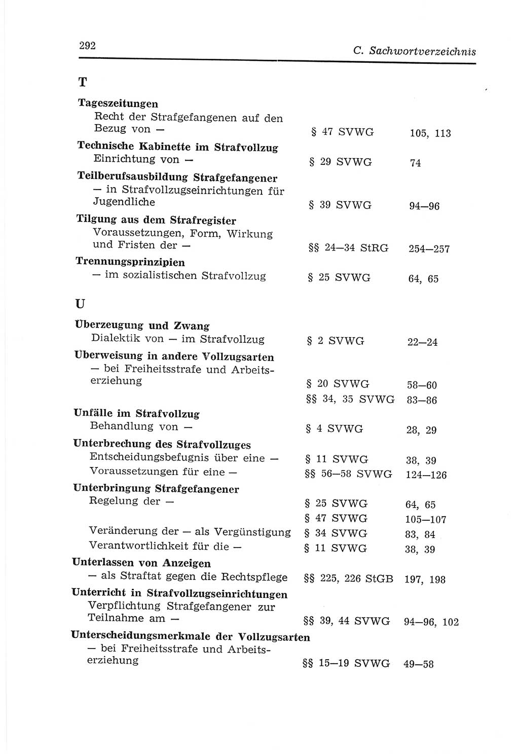 Strafvollzugs- und Wiedereingliederungsgesetz (SVWG) der Deutschen Demokratischen Republik (DDR) 1968, Seite 292 (SVWG DDR 1968, S. 292)