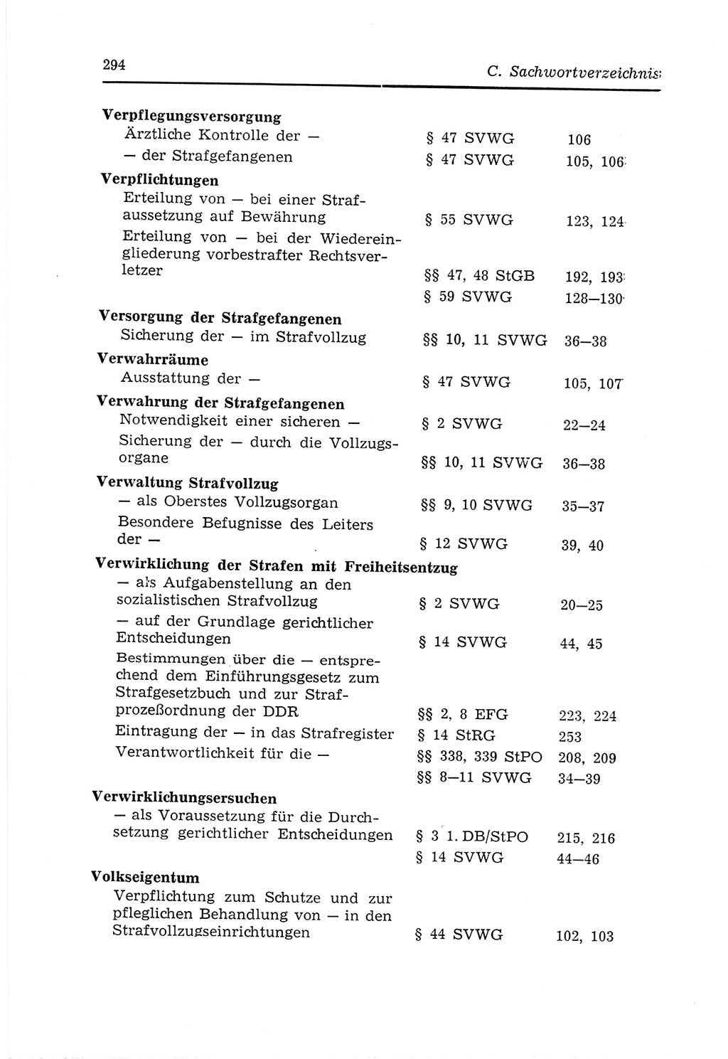 Strafvollzugs- und Wiedereingliederungsgesetz (SVWG) der Deutschen Demokratischen Republik (DDR) 1968, Seite 294 (SVWG DDR 1968, S. 294)