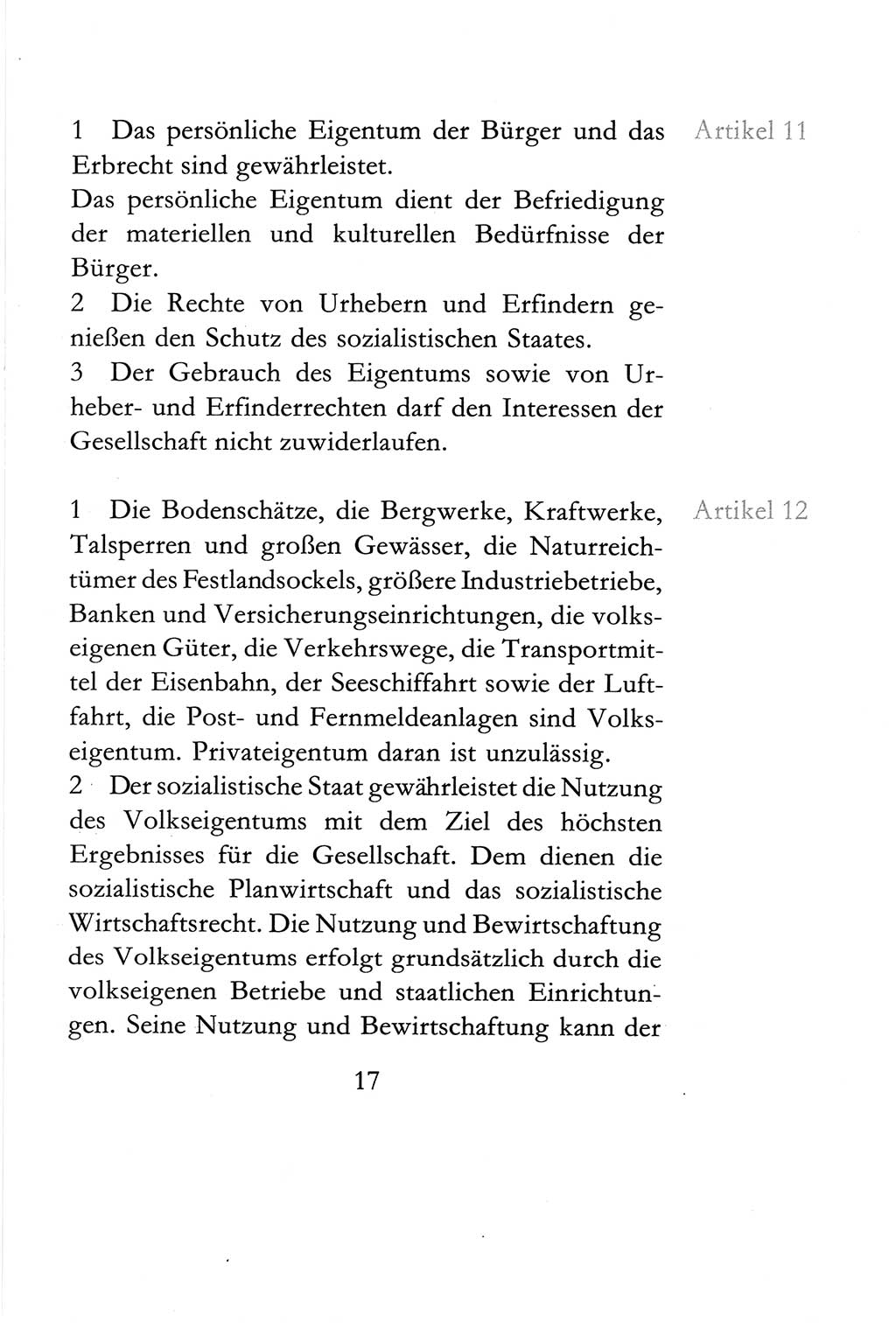 Verfassung der Deutschen Demokratischen Republik (DDR) vom 6. April 1968, Seite 17 (Verf. DDR 1968, S. 17)