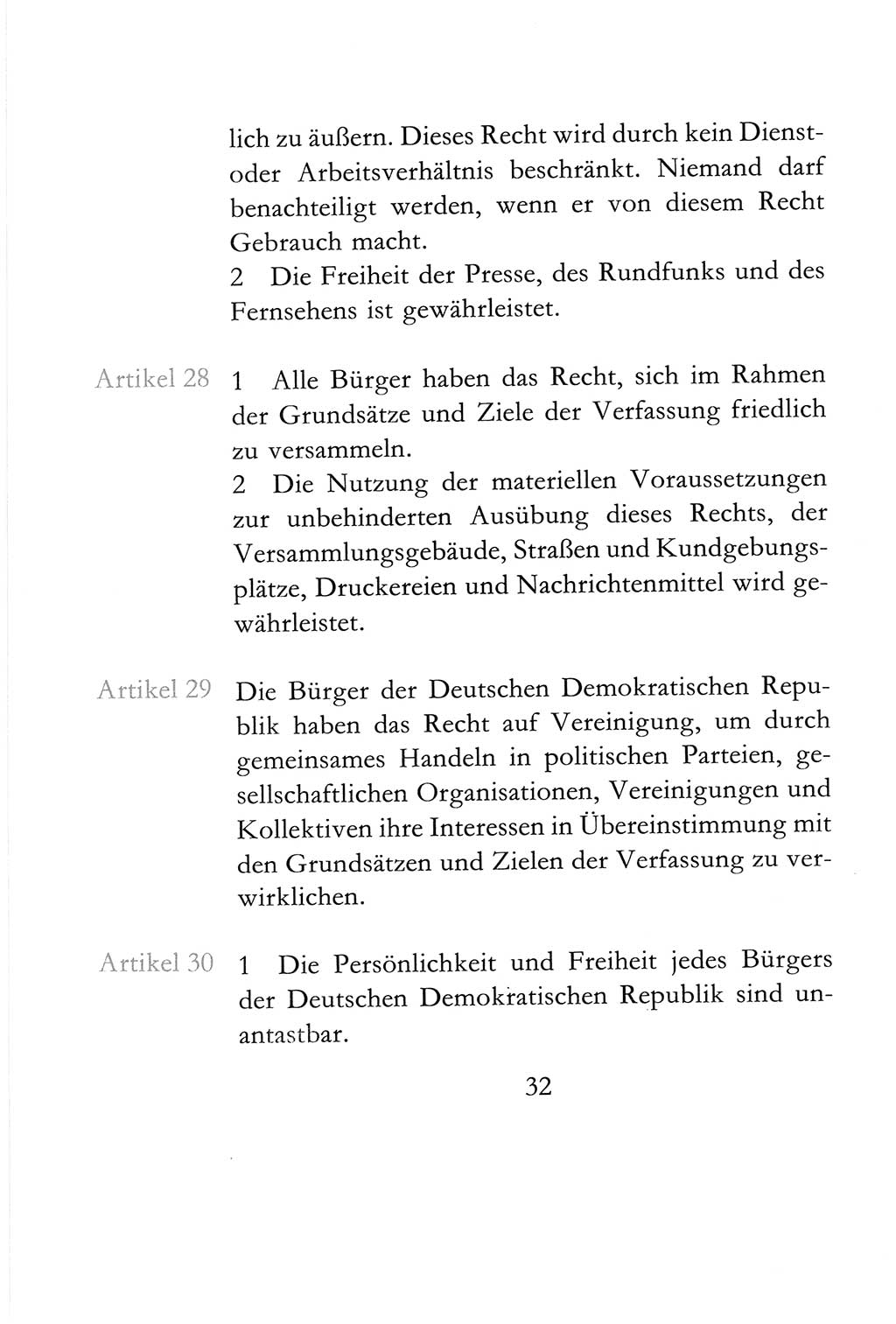 Verfassung der Deutschen Demokratischen Republik (DDR) vom 6. April 1968, Seite 32 (Verf. DDR 1968, S. 32)