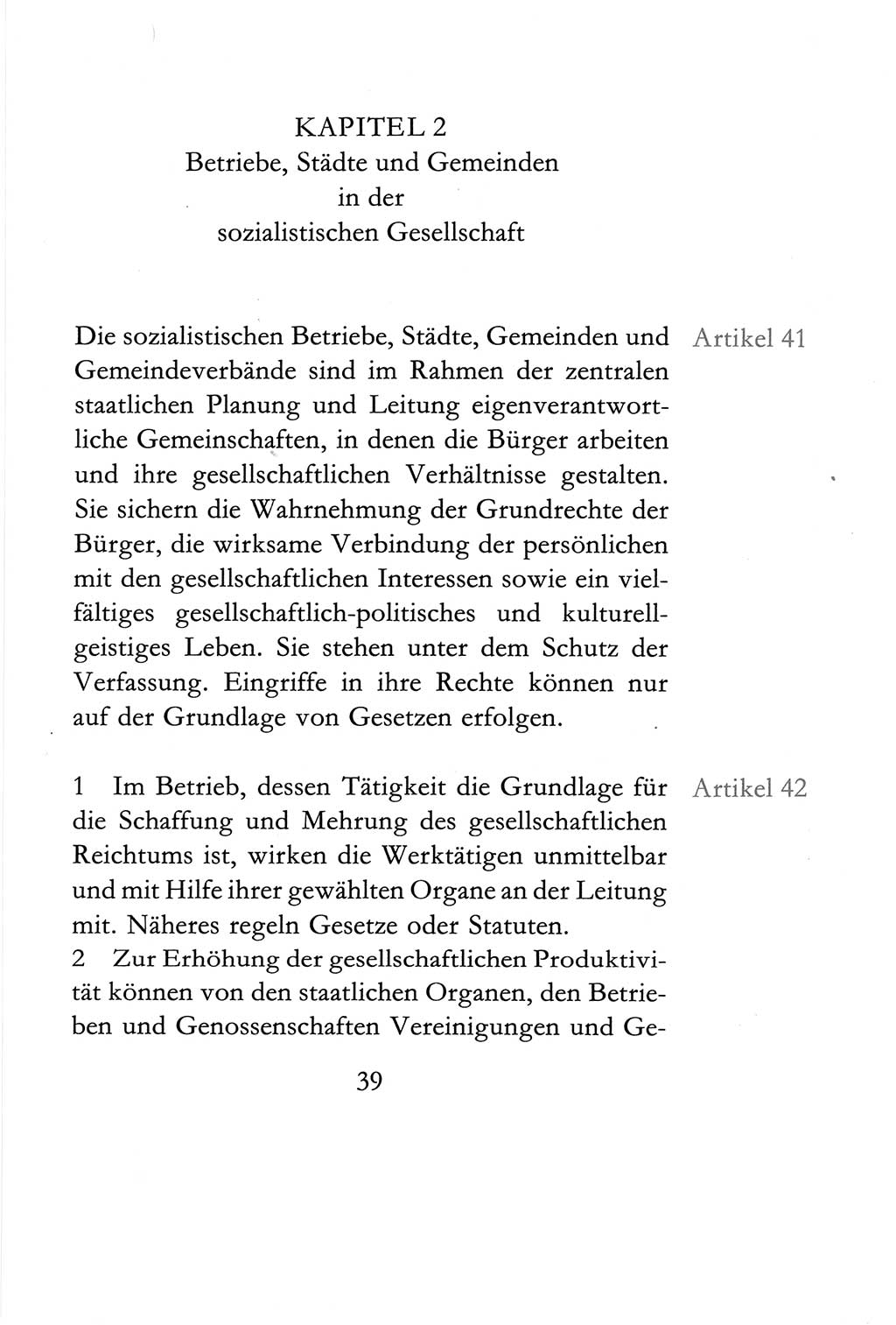 Verfassung der Deutschen Demokratischen Republik (DDR) vom 6. April 1968, Seite 39 (Verf. DDR 1968, S. 39)