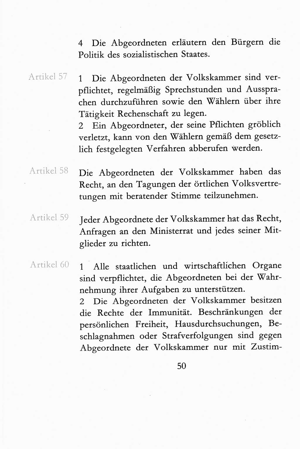 Verfassung der Deutschen Demokratischen Republik (DDR) vom 6. April 1968, Seite 50 (Verf. DDR 1968, S. 50)