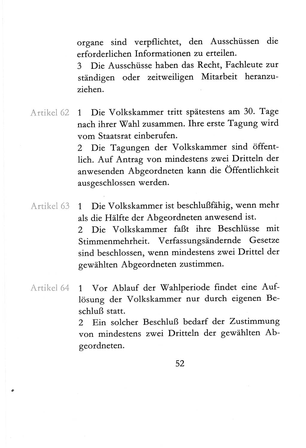 Verfassung der Deutschen Demokratischen Republik (DDR) vom 6. April 1968, Seite 52 (Verf. DDR 1968, S. 52)