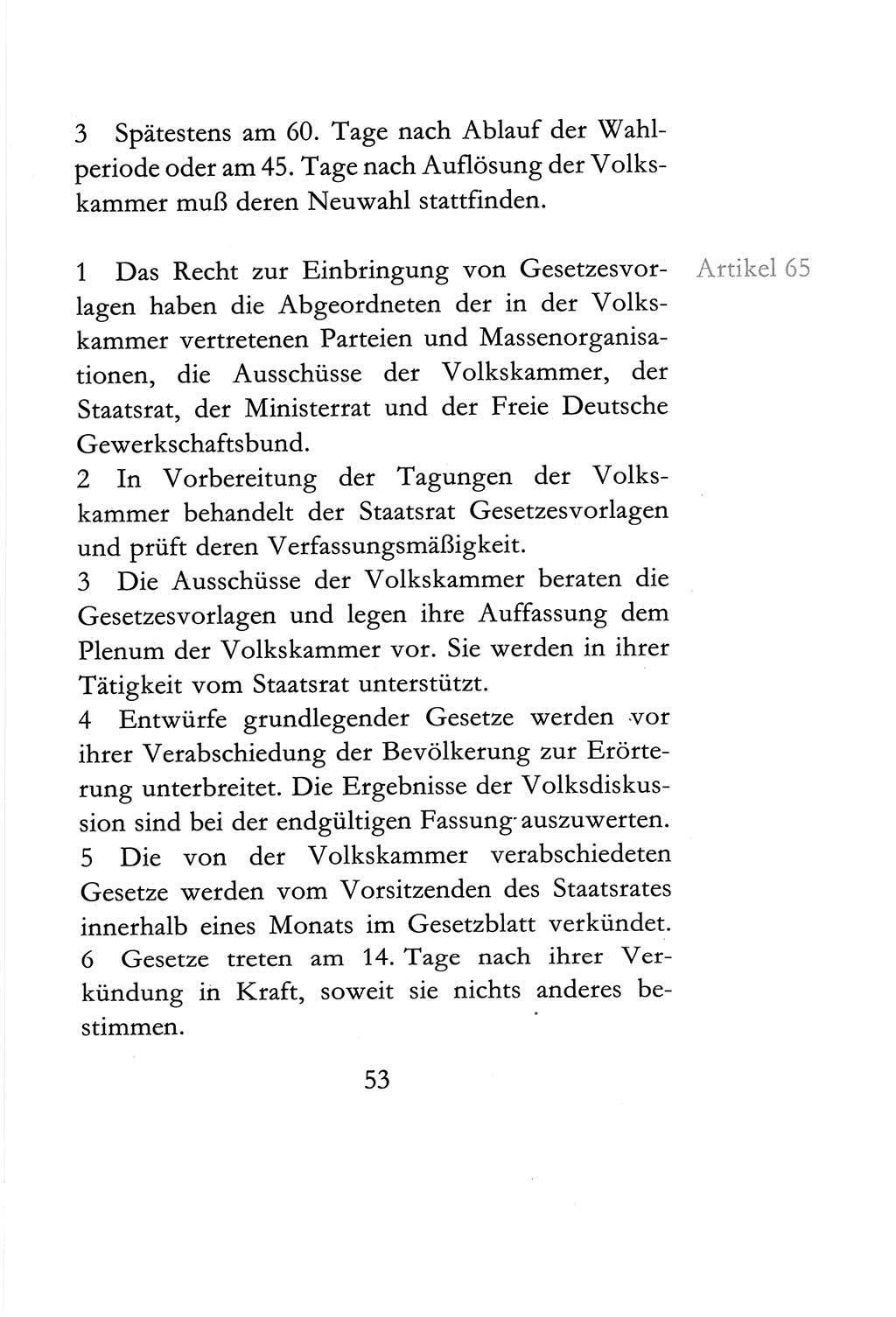 Verfassung der Deutschen Demokratischen Republik (DDR) vom 6. April 1968, Seite 53 (Verf. DDR 1968, S. 53)