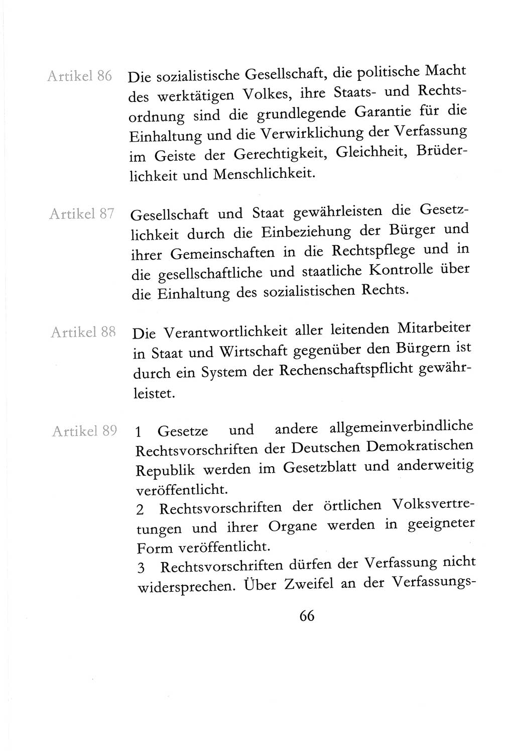 Verfassung der Deutschen Demokratischen Republik (DDR) vom 6. April 1968, Seite 66 (Verf. DDR 1968, S. 66)