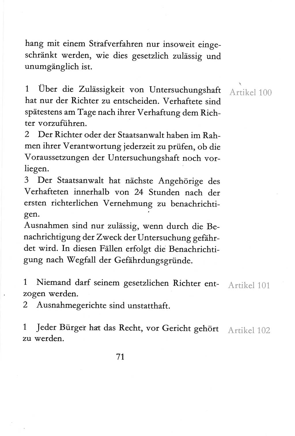 Verfassung der Deutschen Demokratischen Republik (DDR) vom 6. April 1968, Seite 71 (Verf. DDR 1968, S. 71)