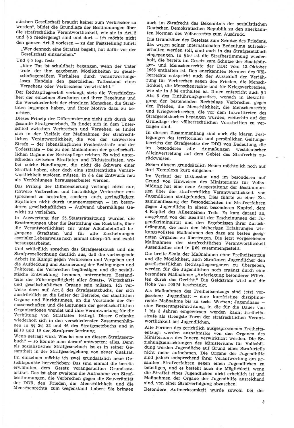 Neue Justiz (NJ), Zeitschrift für Recht und Rechtswissenschaft [Deutsche Demokratische Republik (DDR)], 22. Jahrgang 1968, Seite 3 (NJ DDR 1968, S. 3)