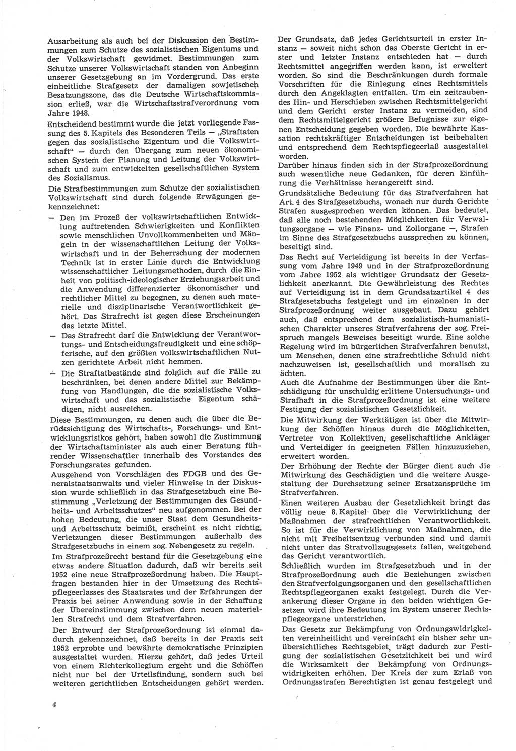 Neue Justiz (NJ), Zeitschrift für Recht und Rechtswissenschaft [Deutsche Demokratische Republik (DDR)], 22. Jahrgang 1968, Seite 4 (NJ DDR 1968, S. 4)