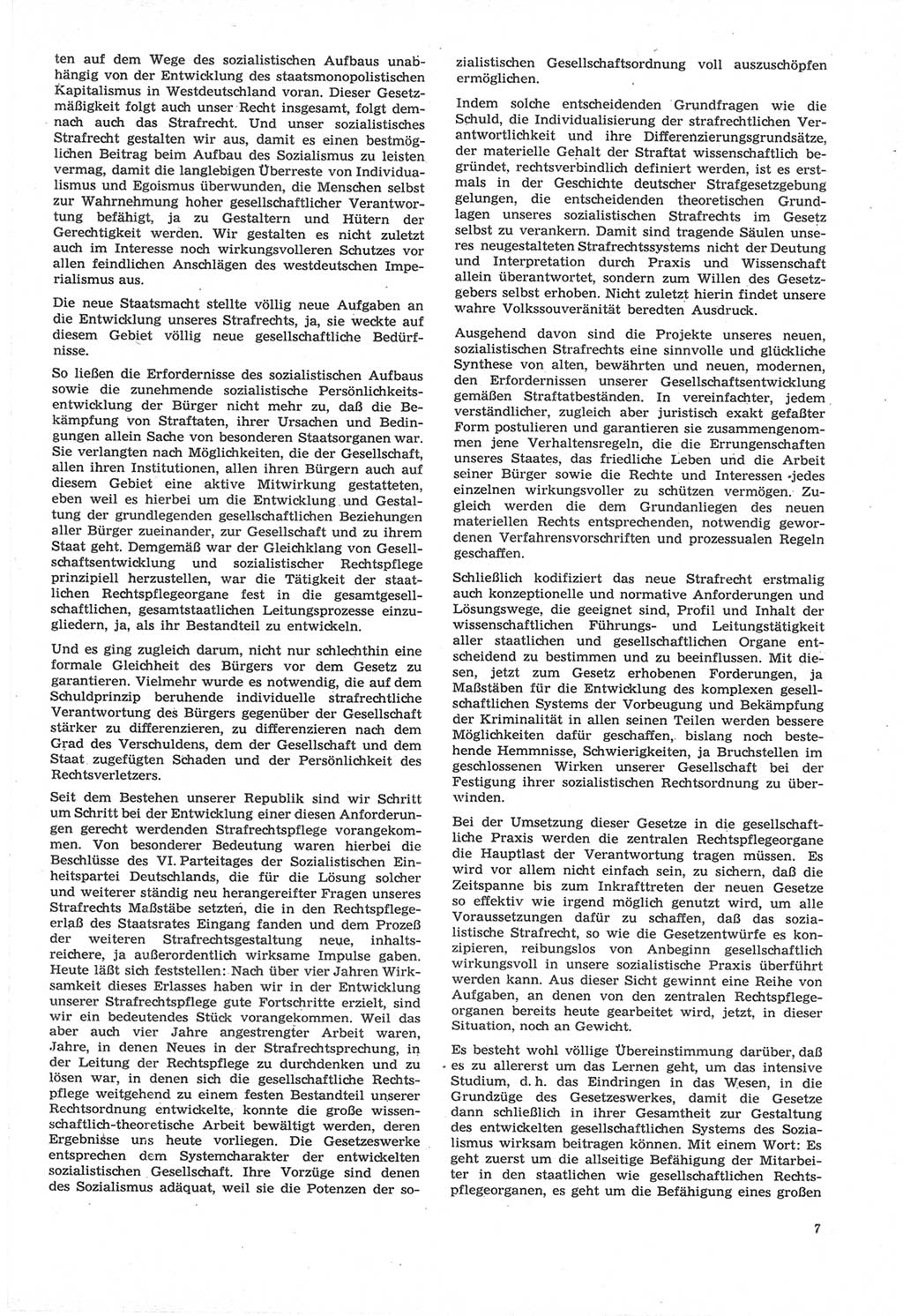 Neue Justiz (NJ), Zeitschrift für Recht und Rechtswissenschaft [Deutsche Demokratische Republik (DDR)], 22. Jahrgang 1968, Seite 7 (NJ DDR 1968, S. 7)