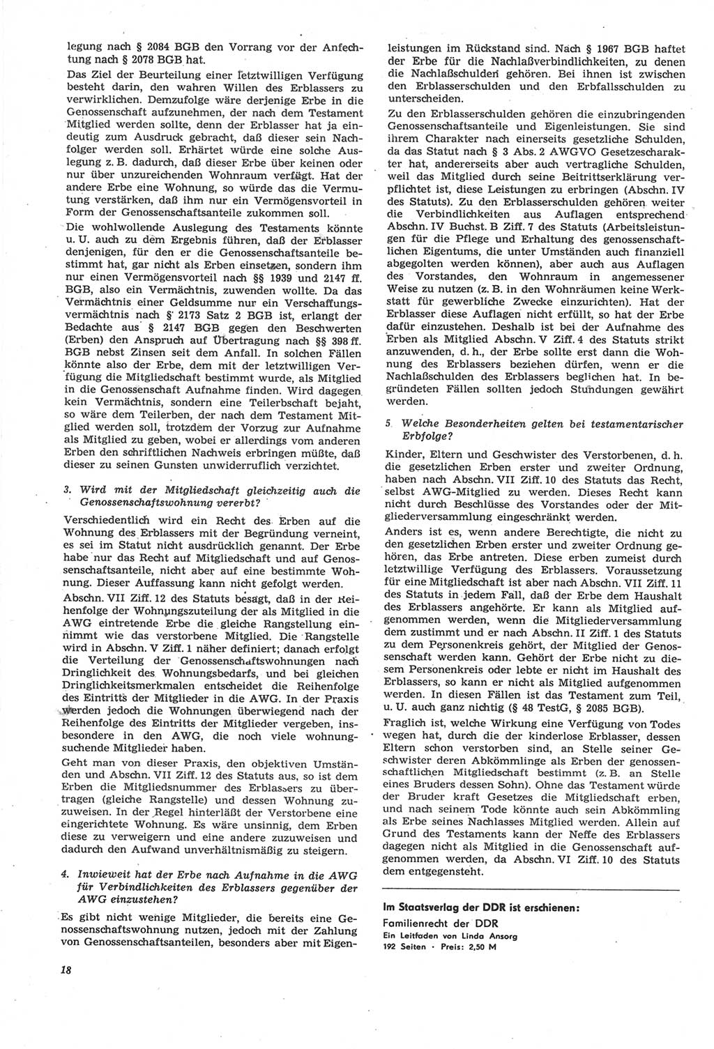 Neue Justiz (NJ), Zeitschrift für Recht und Rechtswissenschaft [Deutsche Demokratische Republik (DDR)], 22. Jahrgang 1968, Seite 18 (NJ DDR 1968, S. 18)