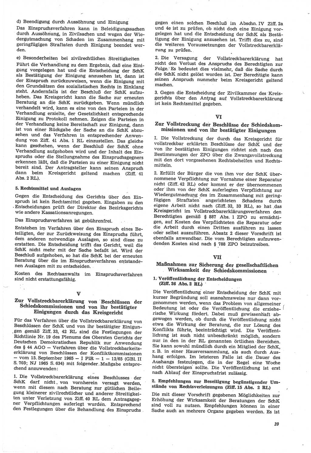 Neue Justiz (NJ), Zeitschrift für Recht und Rechtswissenschaft [Deutsche Demokratische Republik (DDR)], 22. Jahrgang 1968, Seite 39 (NJ DDR 1968, S. 39)