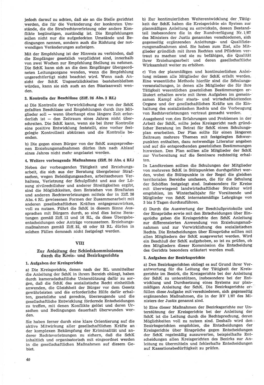 Neue Justiz (NJ), Zeitschrift für Recht und Rechtswissenschaft [Deutsche Demokratische Republik (DDR)], 22. Jahrgang 1968, Seite 40 (NJ DDR 1968, S. 40)