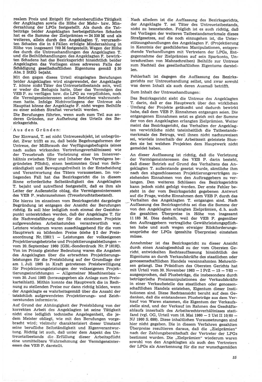 Neue Justiz (NJ), Zeitschrift für Recht und Rechtswissenschaft [Deutsche Demokratische Republik (DDR)], 22. Jahrgang 1968, Seite 55 (NJ DDR 1968, S. 55)