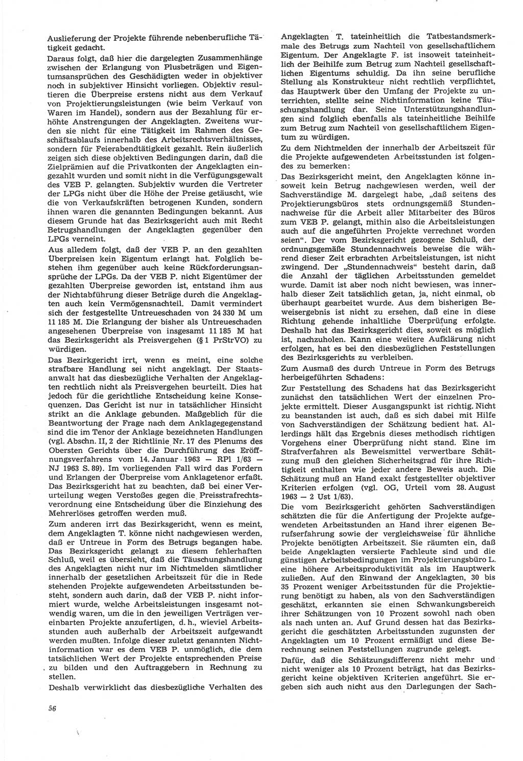 Neue Justiz (NJ), Zeitschrift für Recht und Rechtswissenschaft [Deutsche Demokratische Republik (DDR)], 22. Jahrgang 1968, Seite 56 (NJ DDR 1968, S. 56)