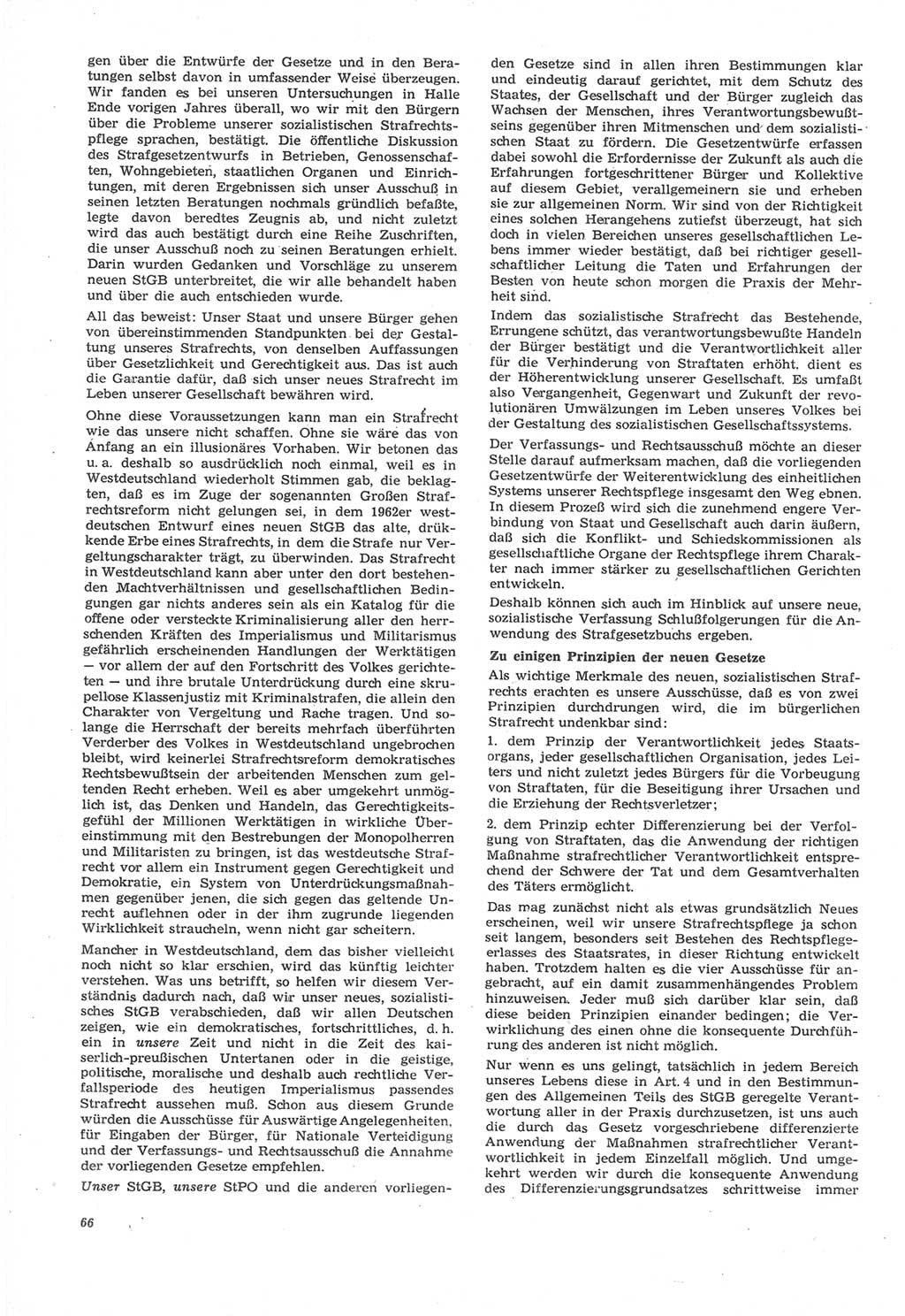 Neue Justiz (NJ), Zeitschrift für Recht und Rechtswissenschaft [Deutsche Demokratische Republik (DDR)], 22. Jahrgang 1968, Seite 66 (NJ DDR 1968, S. 66)