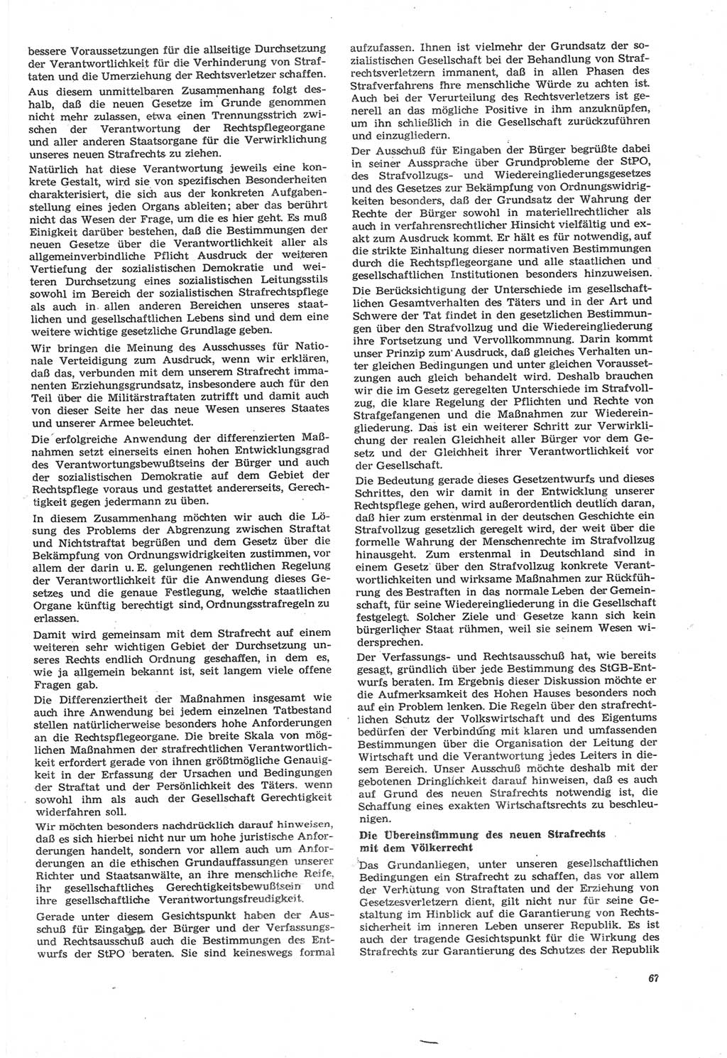 Neue Justiz (NJ), Zeitschrift für Recht und Rechtswissenschaft [Deutsche Demokratische Republik (DDR)], 22. Jahrgang 1968, Seite 67 (NJ DDR 1968, S. 67)