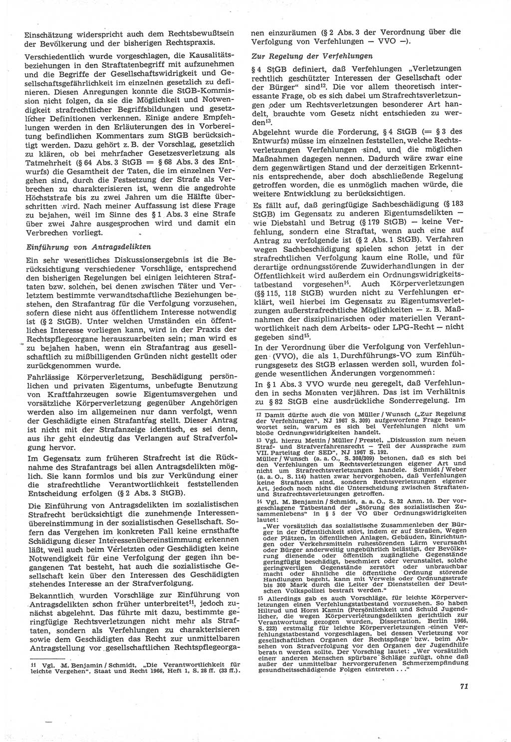 Neue Justiz (NJ), Zeitschrift für Recht und Rechtswissenschaft [Deutsche Demokratische Republik (DDR)], 22. Jahrgang 1968, Seite 71 (NJ DDR 1968, S. 71)