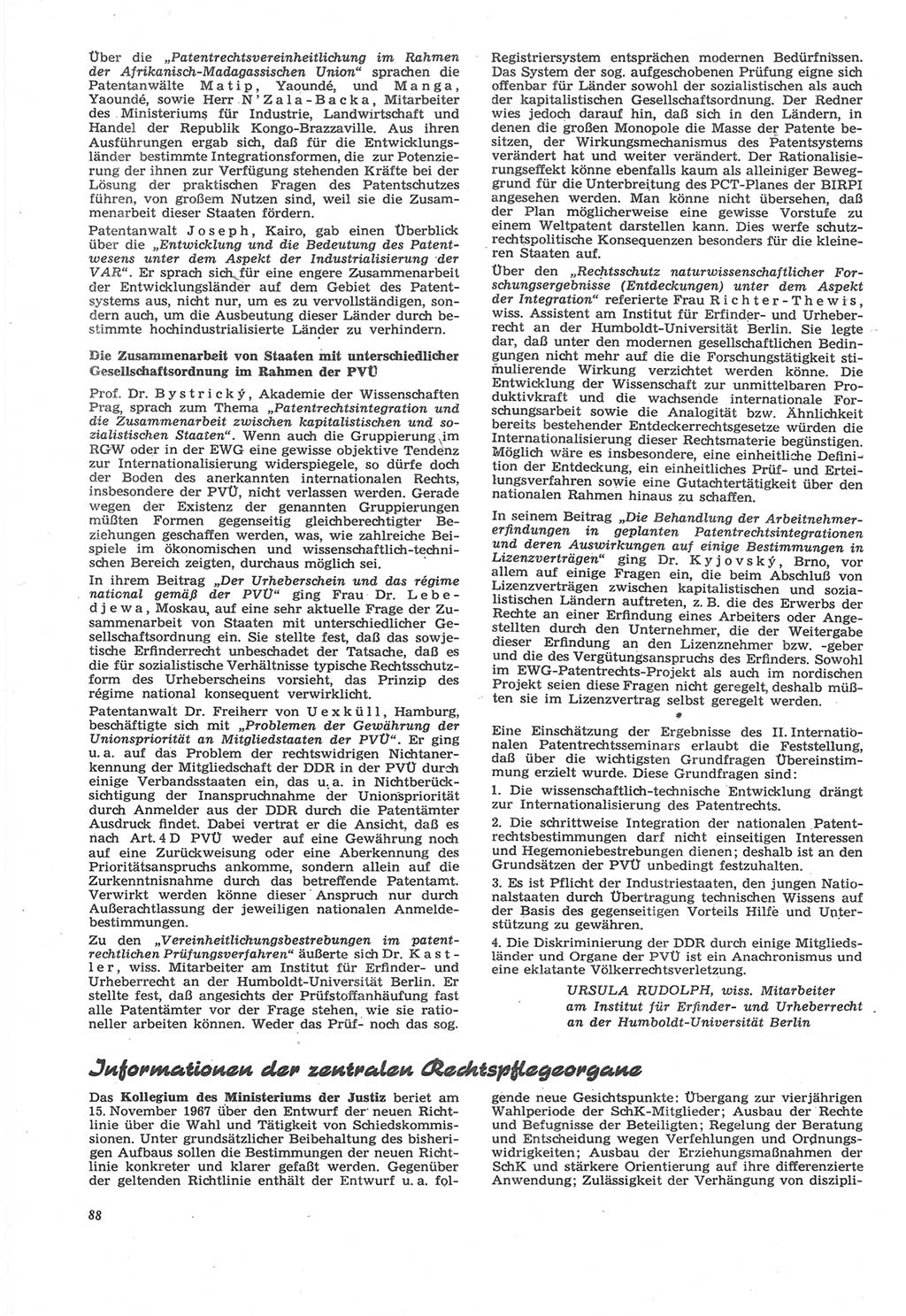 Neue Justiz (NJ), Zeitschrift für Recht und Rechtswissenschaft [Deutsche Demokratische Republik (DDR)], 22. Jahrgang 1968, Seite 88 (NJ DDR 1968, S. 88)