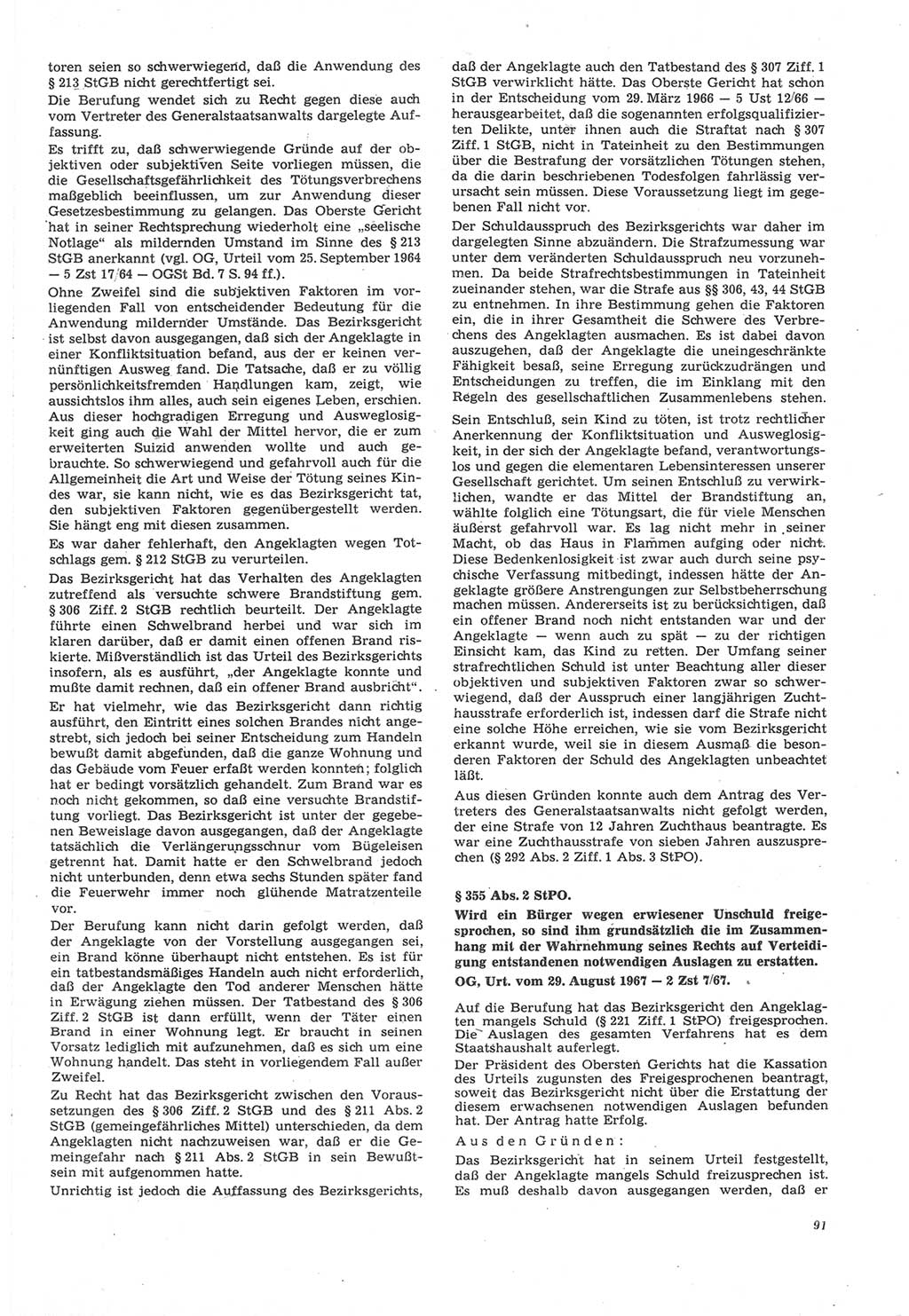 Neue Justiz (NJ), Zeitschrift für Recht und Rechtswissenschaft [Deutsche Demokratische Republik (DDR)], 22. Jahrgang 1968, Seite 91 (NJ DDR 1968, S. 91)