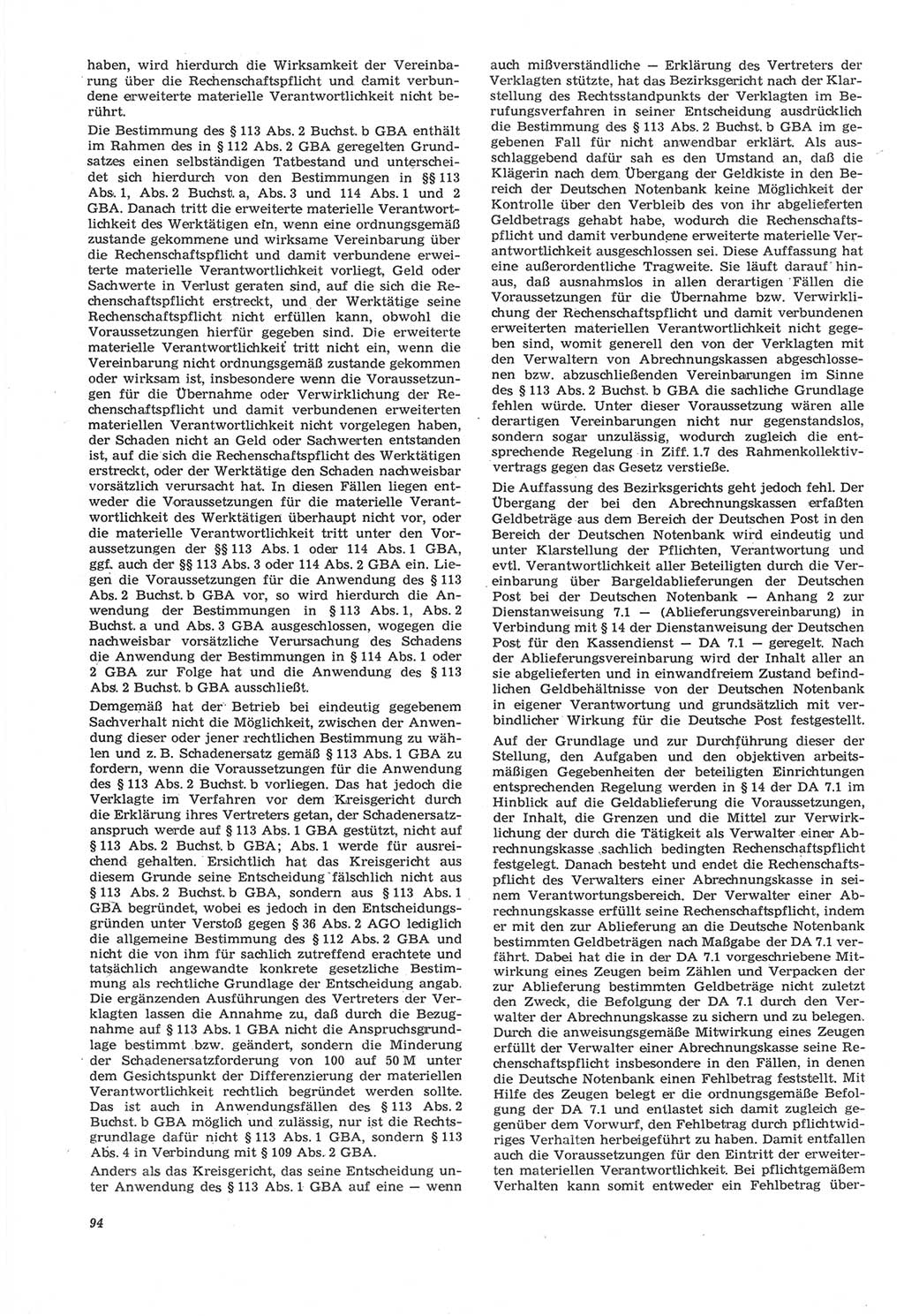 Neue Justiz (NJ), Zeitschrift für Recht und Rechtswissenschaft [Deutsche Demokratische Republik (DDR)], 22. Jahrgang 1968, Seite 94 (NJ DDR 1968, S. 94)